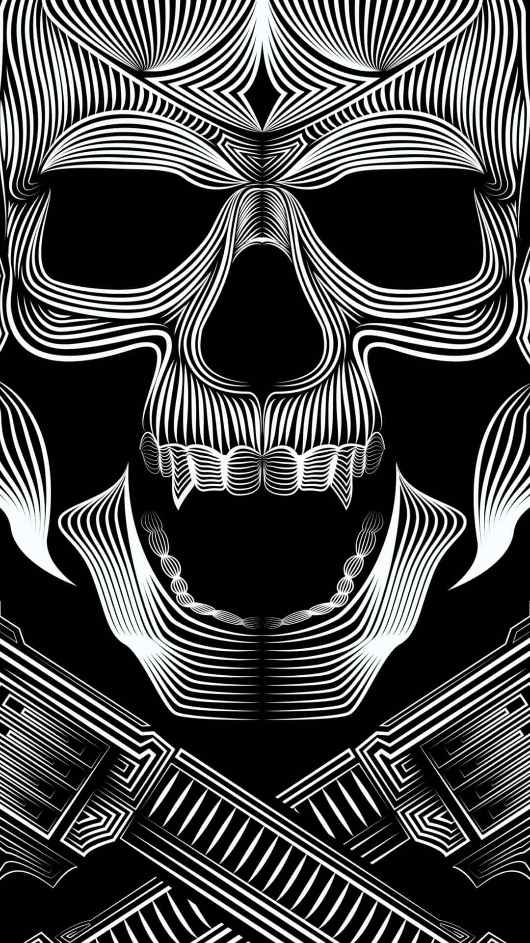black gangster, skull tattoo, geometric line patterns, Full HD Phone Wallpaper