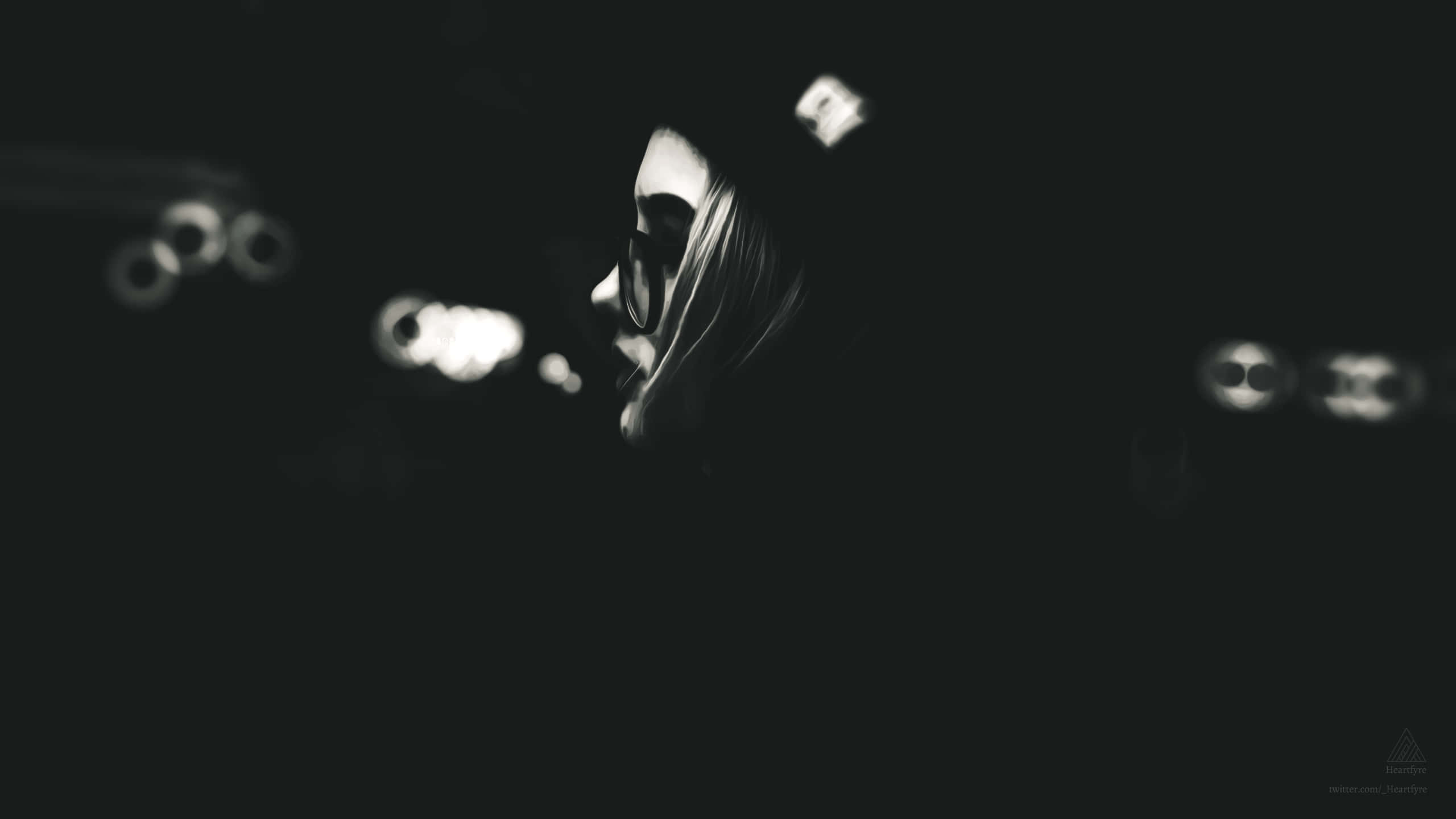 black gangster, night, city lights, 2K Desktop Wallpaper