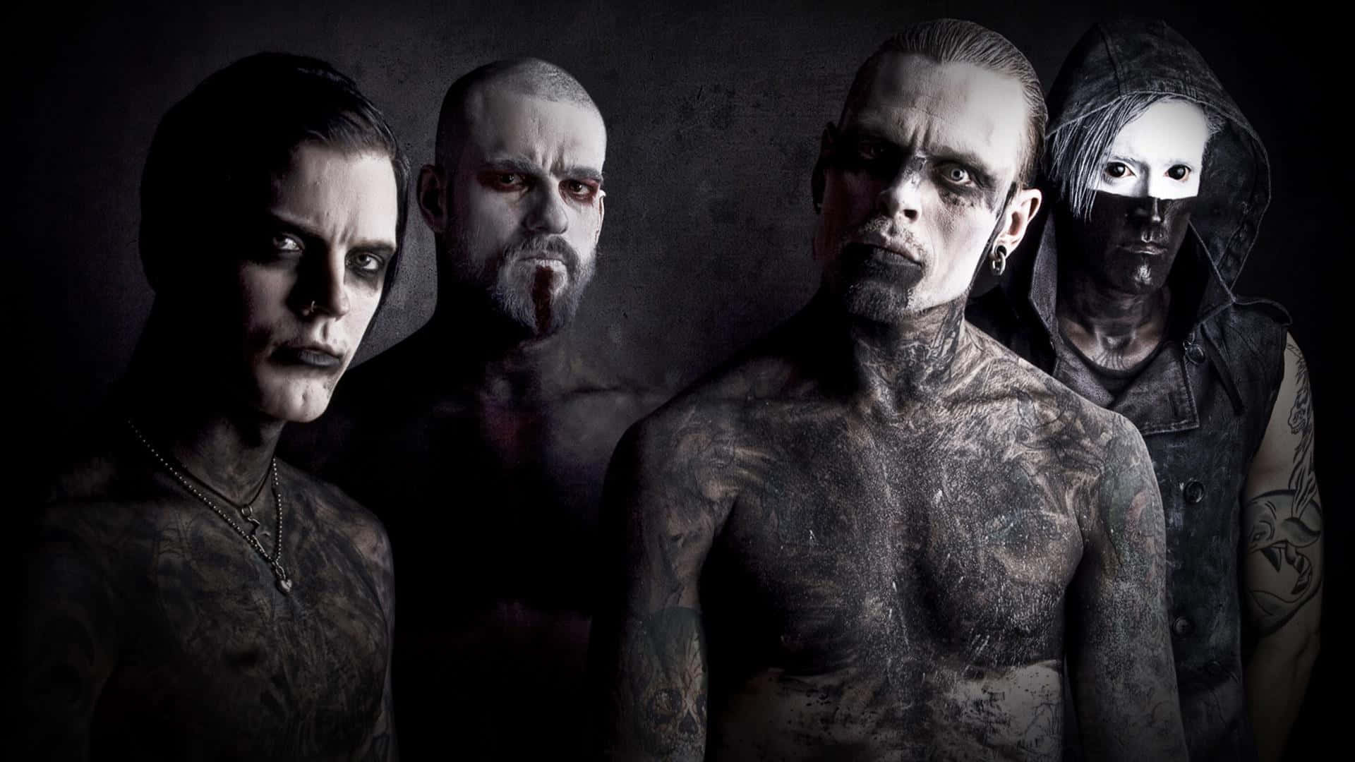 dark rock band, heavily tattooed men, pale makeup, Full HD Desktop Wallpaper