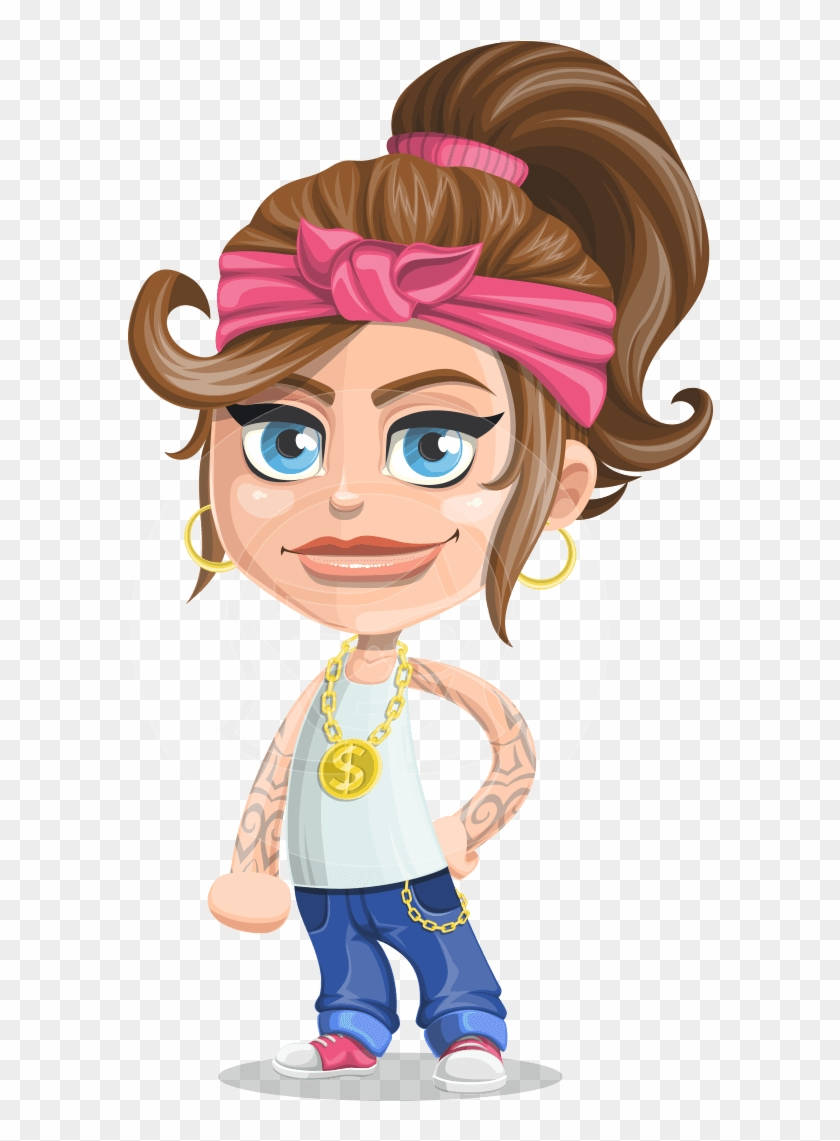Gangsta Cartoon, cartoon girl, brown hair, SD Phone Wallpaper