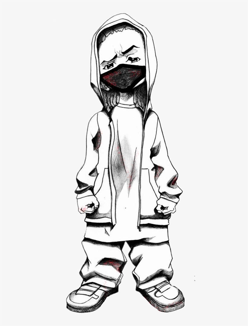 Gangsta Cartoon, hoodie, mask, SD Phone Wallpaper