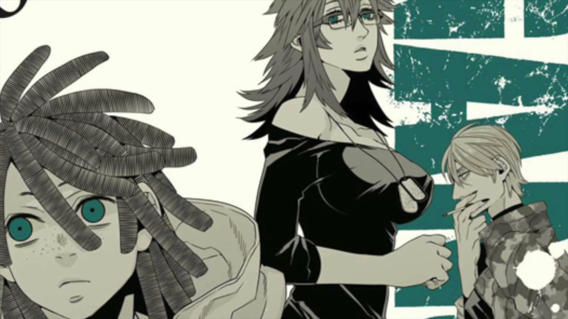 Gangsta Cartoon, anime characters, textured teal and off-white background, Full HD Desktop Wallpaper
