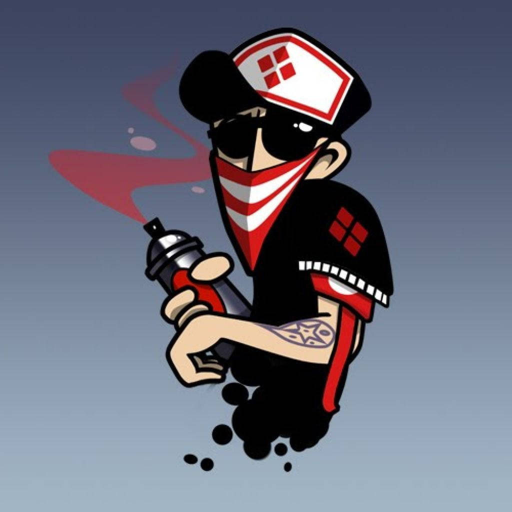 Gangster Cartoon, nurse hat, red bandana, SD Desktop Wallpaper