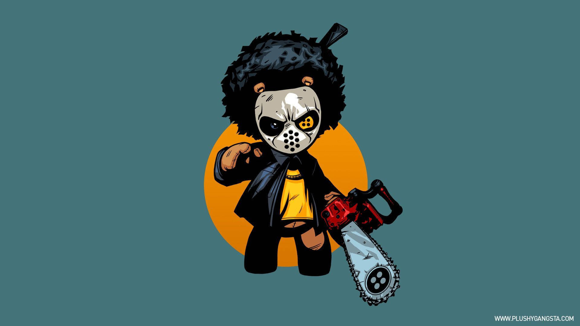 gangsta cartoon, chibi-style plushie, afro, Full HD Desktop Wallpaper
