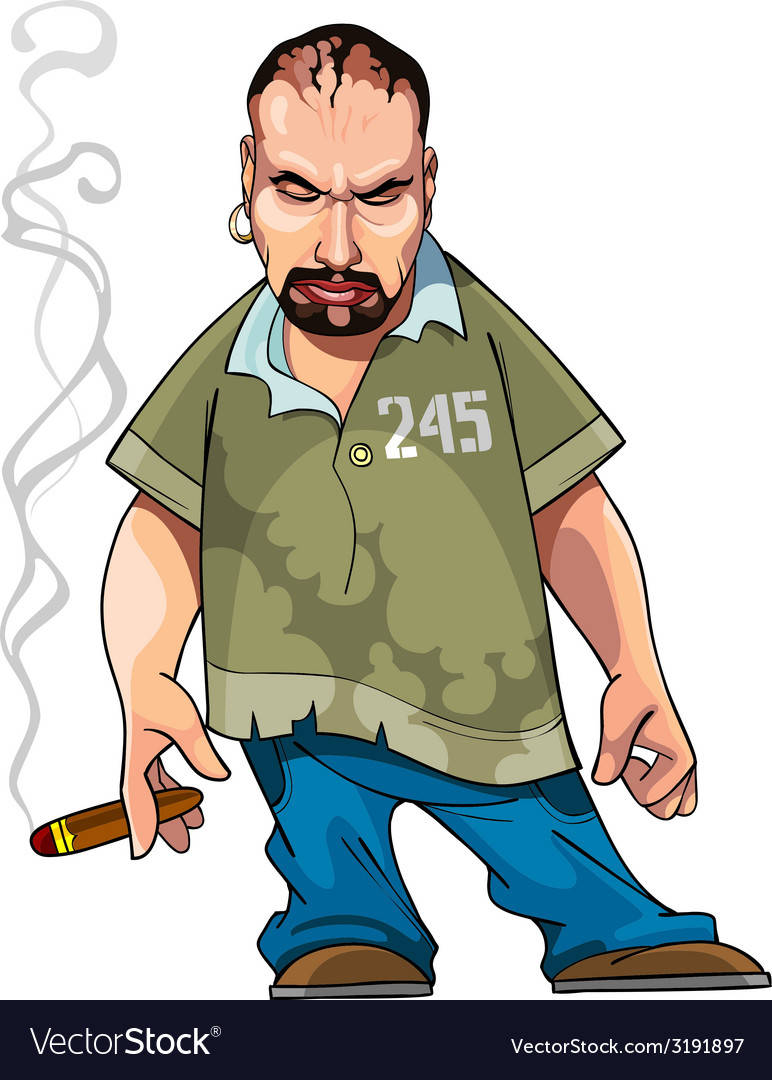 Gangsta Cartoon, cartoon man, beard, SD Phone Wallpaper