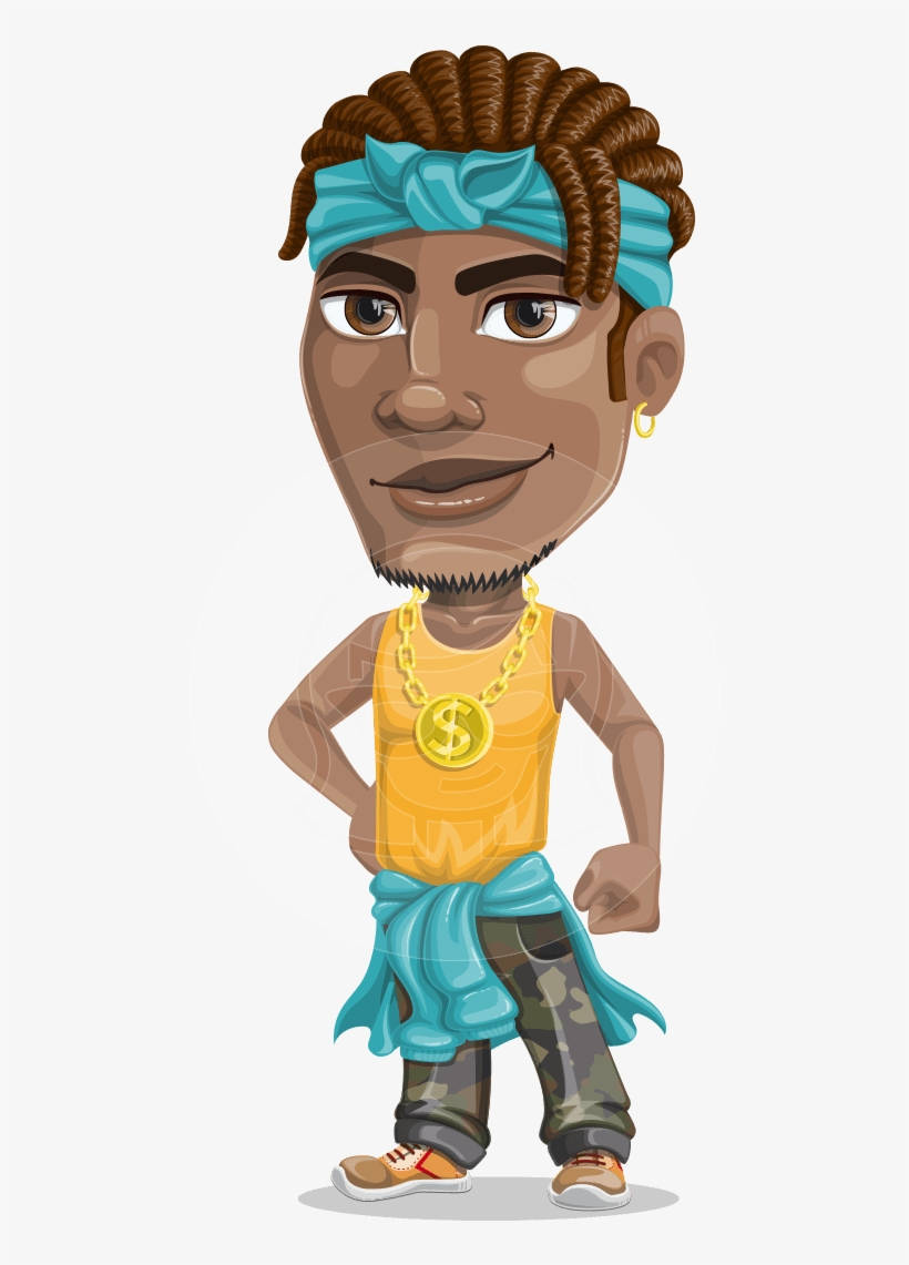 Gangsta Cartoon, Curly Gangsta Cartoon Man, blue headband, SD Phone Wallpaper