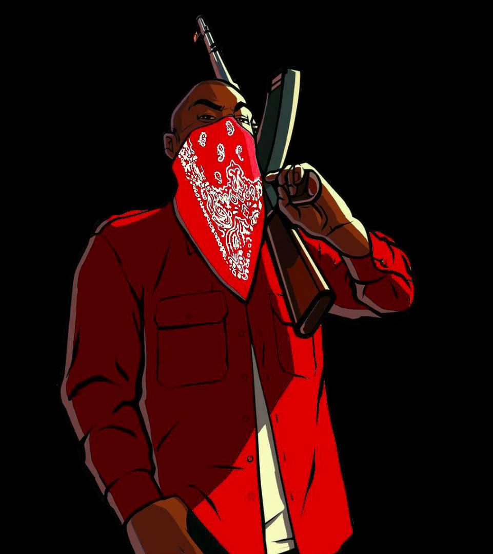 red shirt, bandana, rifle, SD Phone Wallpaper