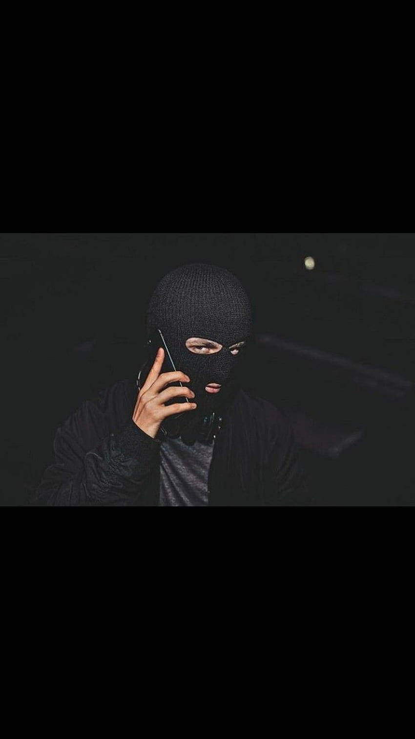 black ski mask, balaclava, phone, HD Phone Wallpaper