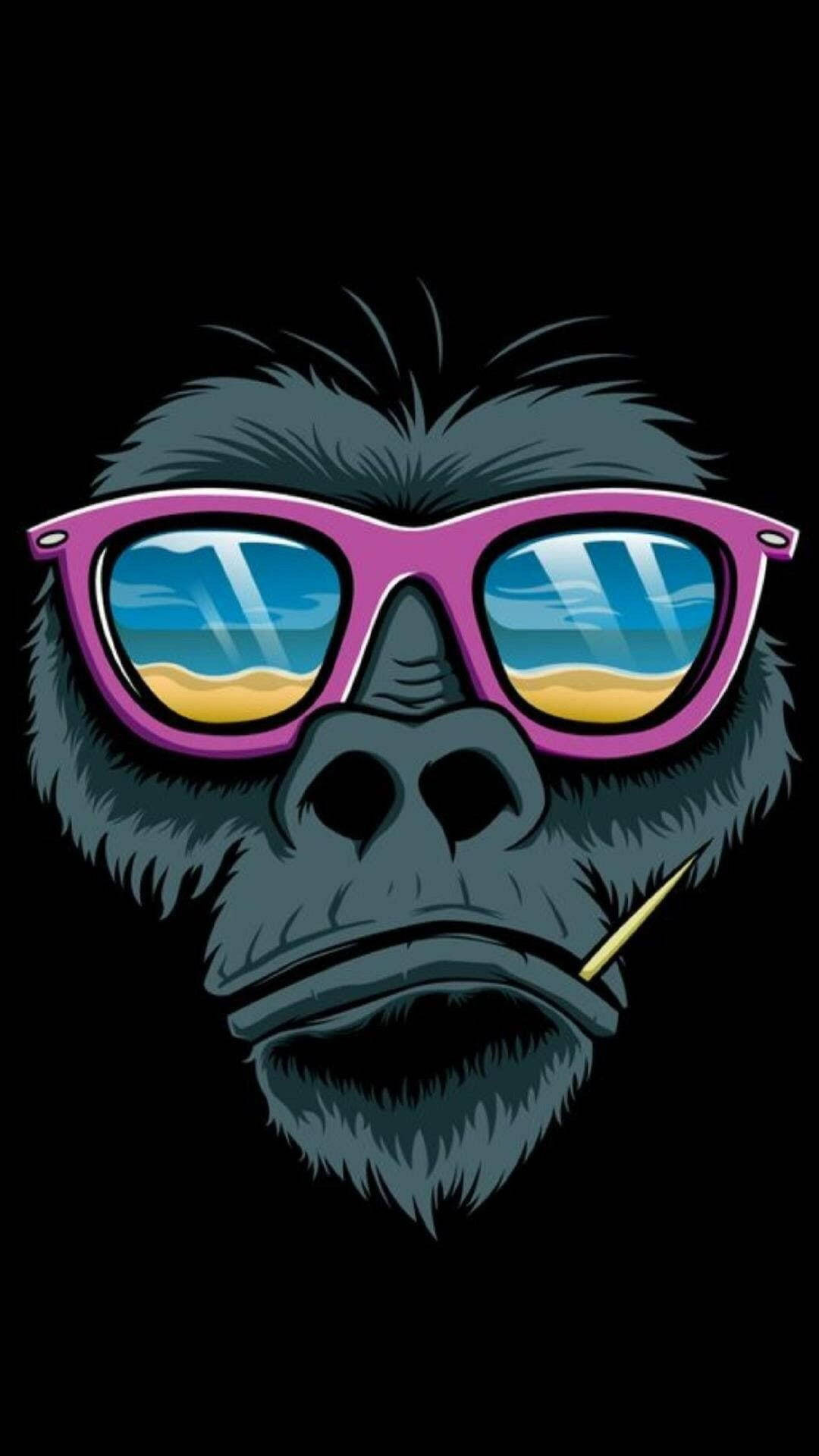 pink sunglasses, beach scene, cigarette, Full HD Phone Wallpaper