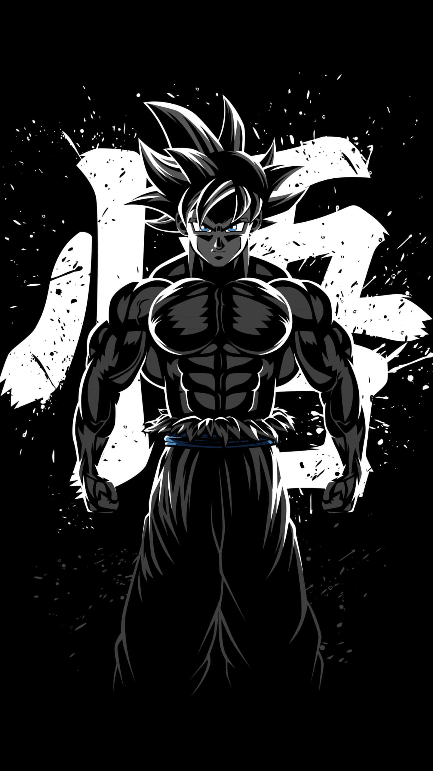 Gangster Goku, muscular anime warrior, spiky hair, 2K Phone Wallpaper