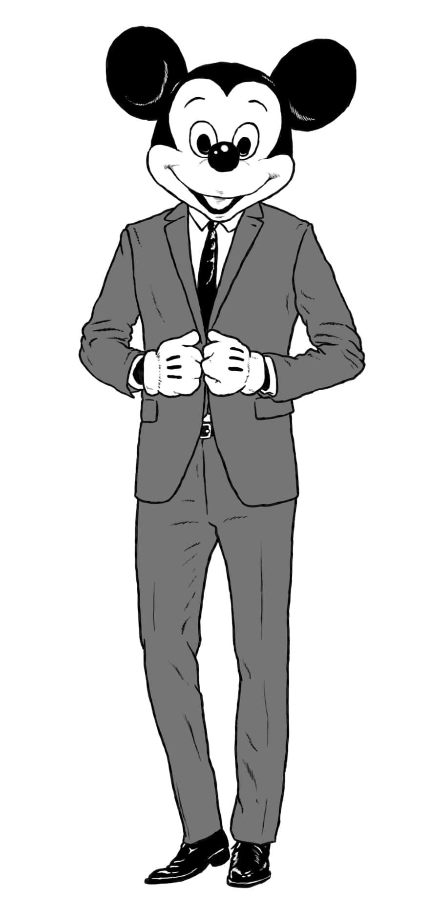 Gangster Mickey Mouse, gray suit, buttons, HD Phone Wallpaper