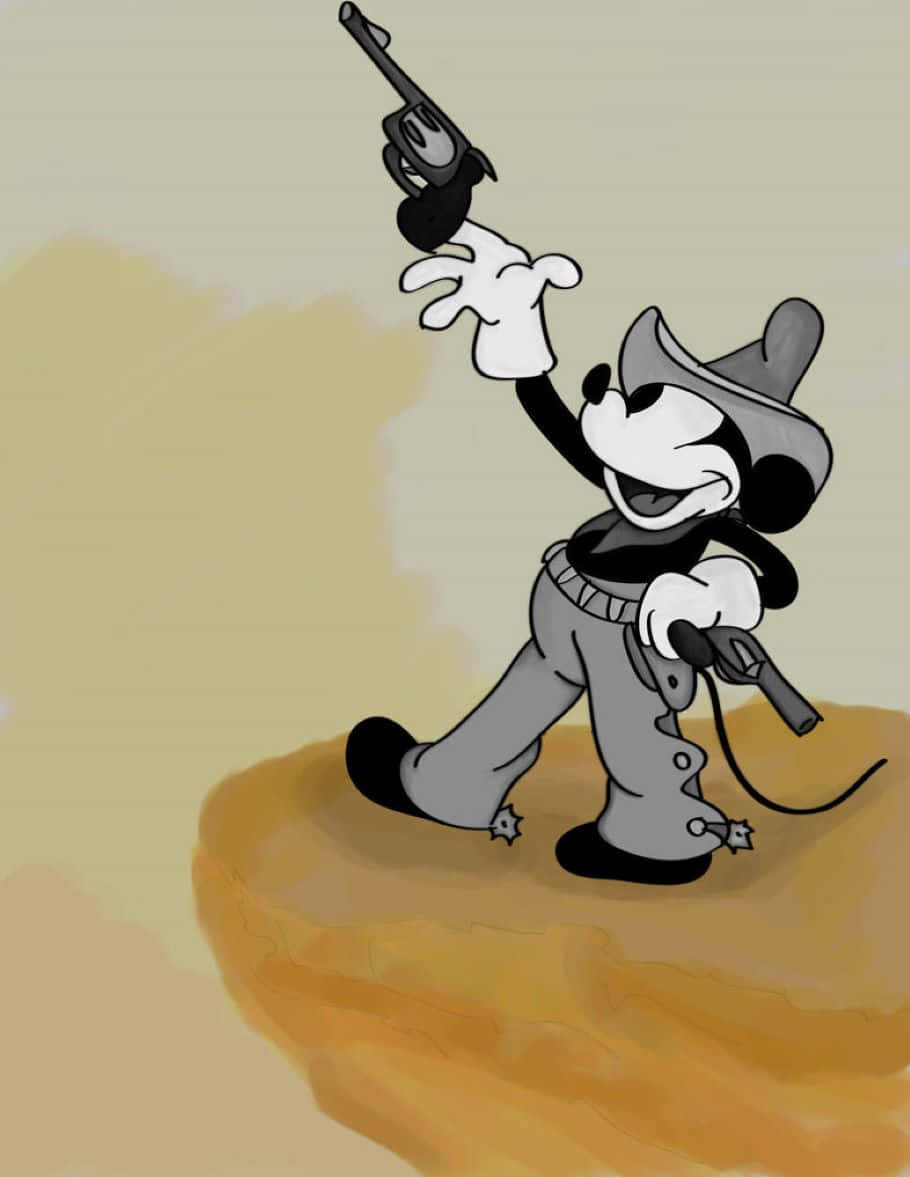 Gangster Mickey Mouse, cowboy hat, boots, SD Phone Wallpaper