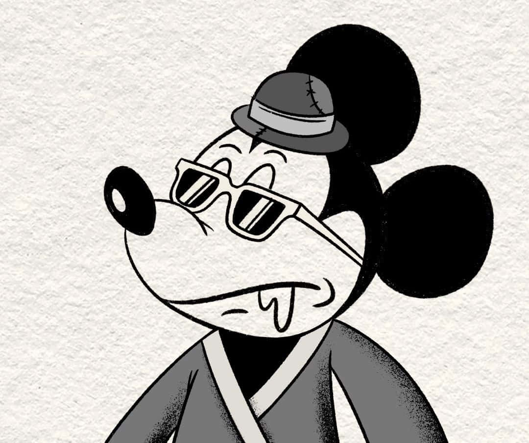 Gangster Mickey Mouse, sunglasses, fedora, SD Desktop Wallpaper