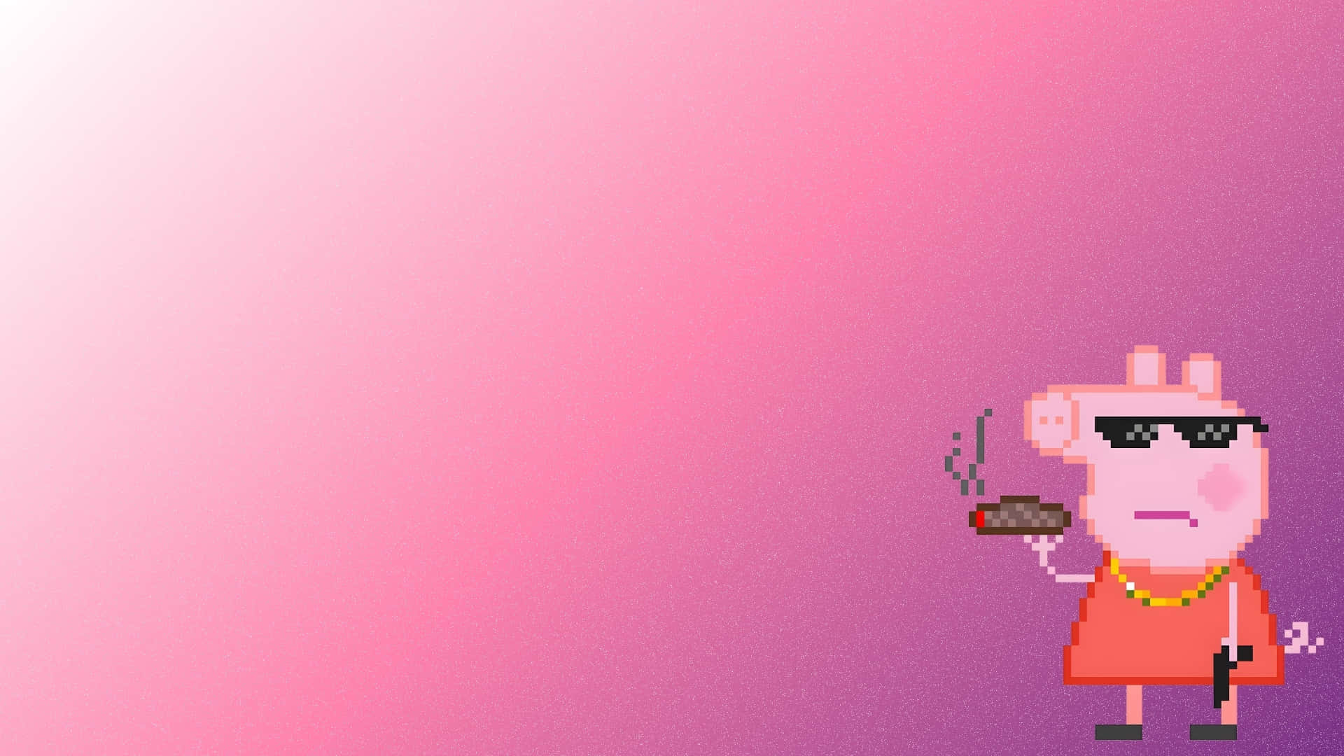 Peppa Pig, sunglasses, gold chain, Full HD Desktop Wallpaper
