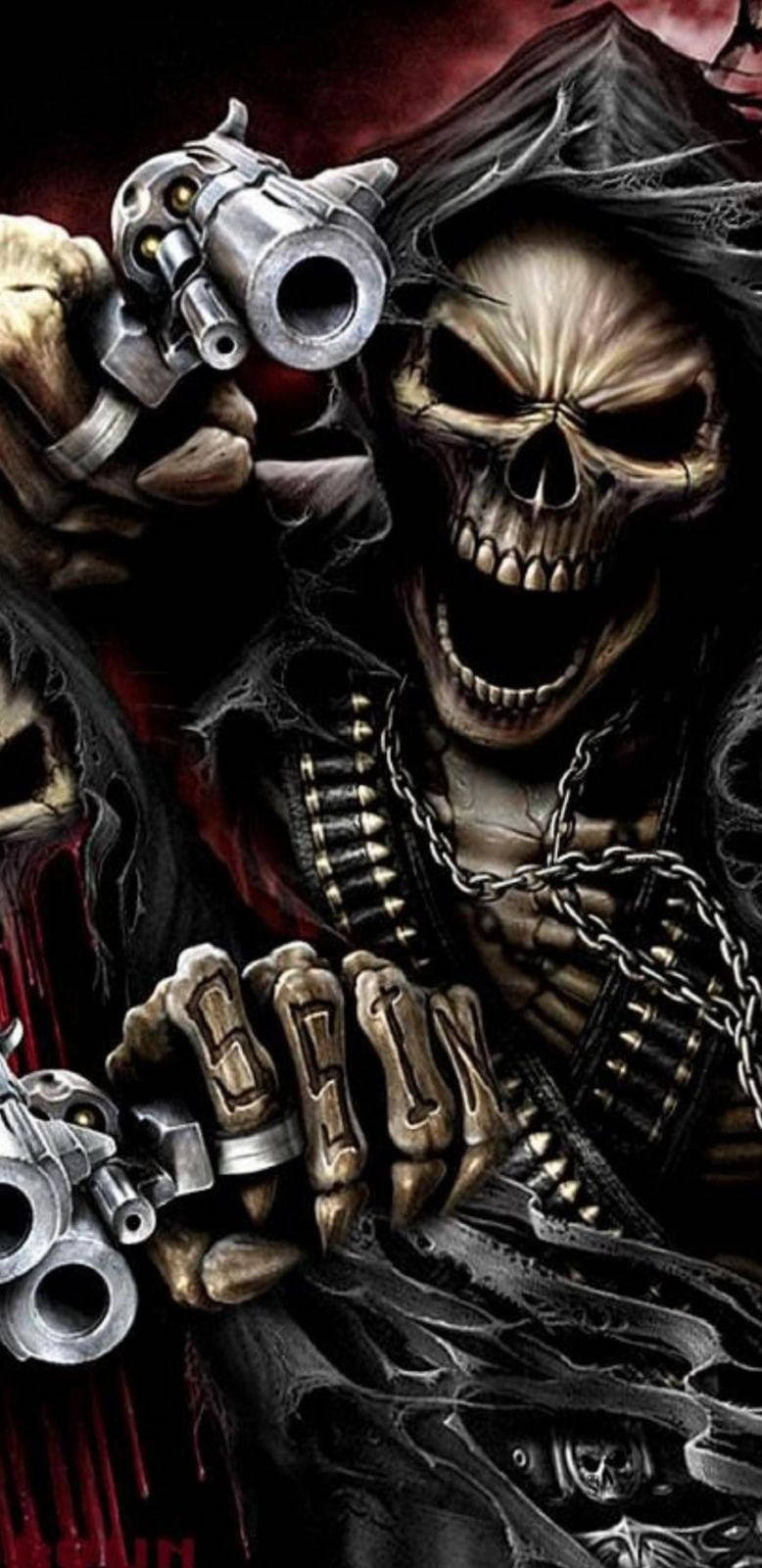 Gangster Skeleton, hood, revolver, HD Phone Wallpaper