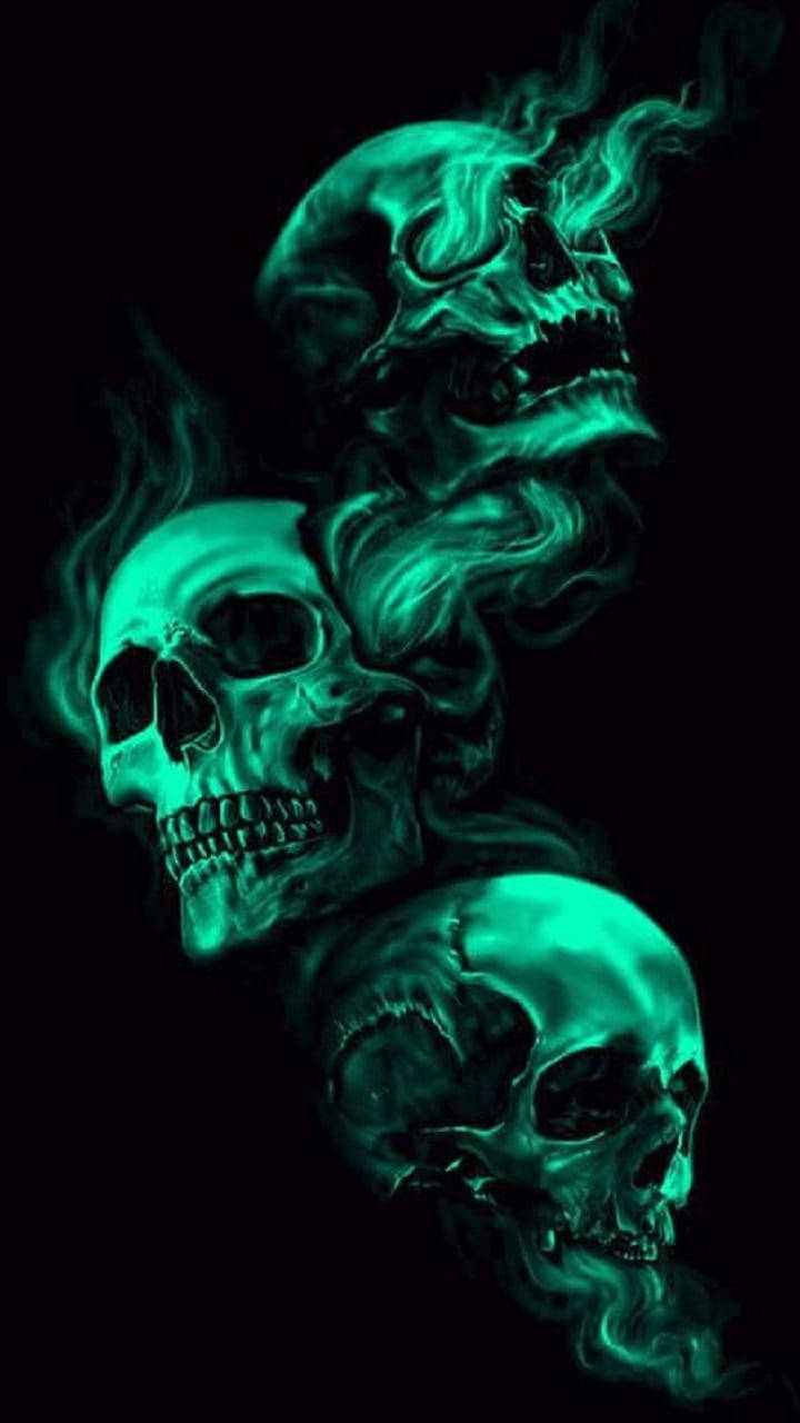Gangster Skeleton, green, glowing, HD Phone Wallpaper