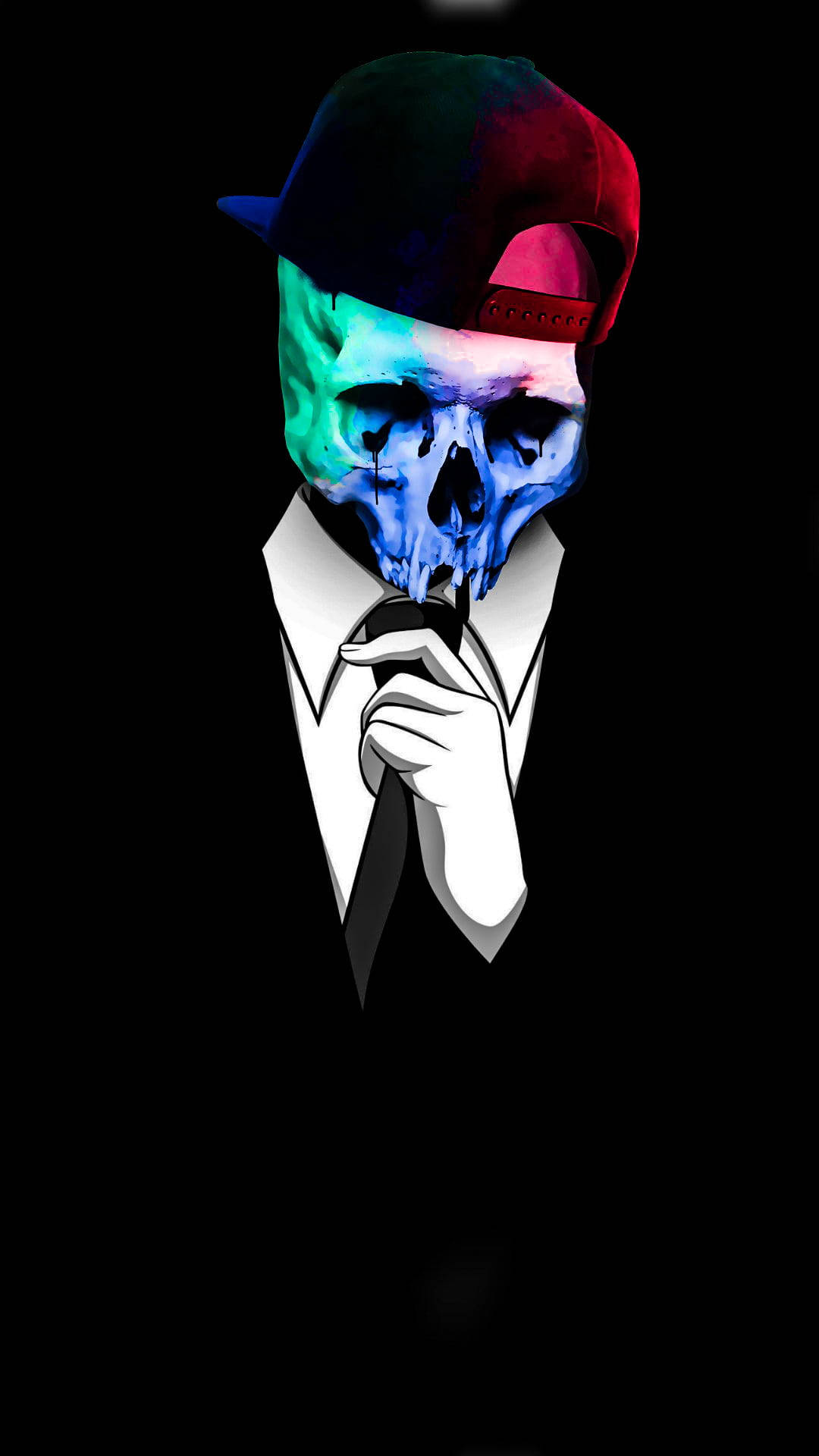 Gangster Skull, snapback, cap and suit, Full HD Phone Wallpaper