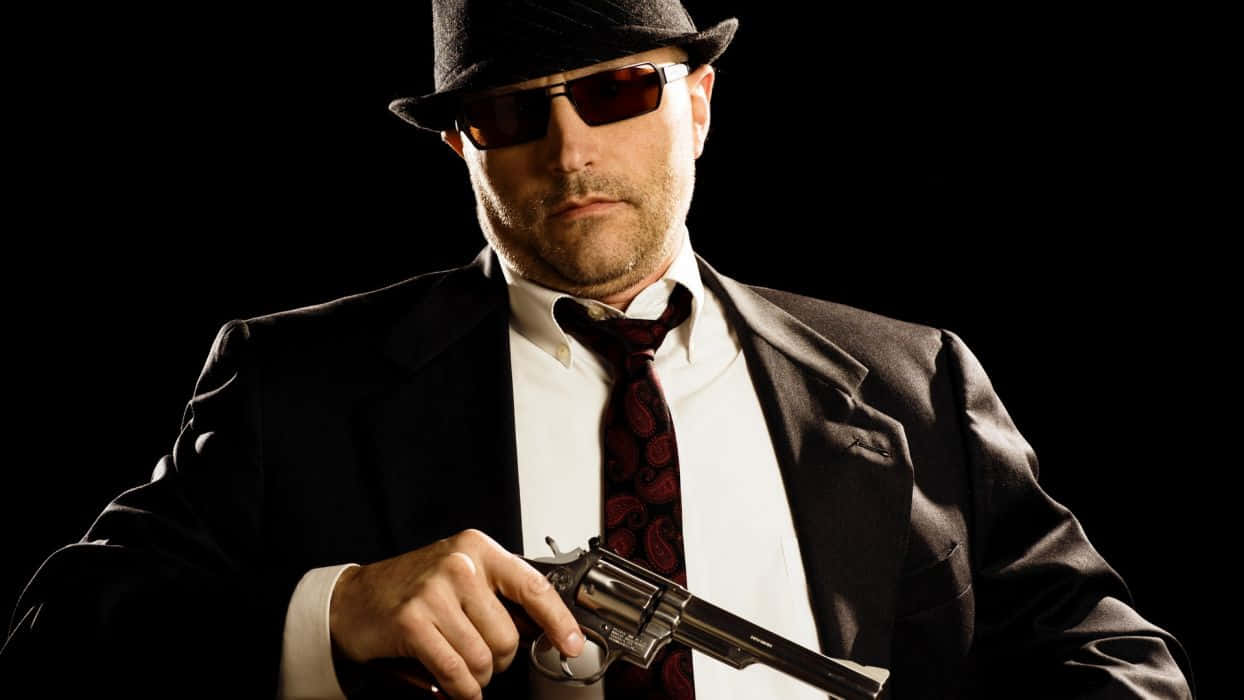 Gangsters With Guns, fedora hat, black suit, SD Desktop Wallpaper