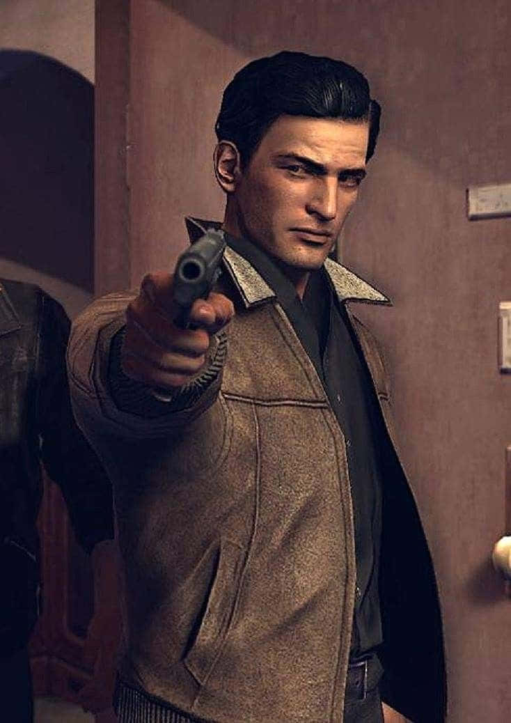 Gangsters With Guns, brown jacket, pistol, SD Phone Wallpaper