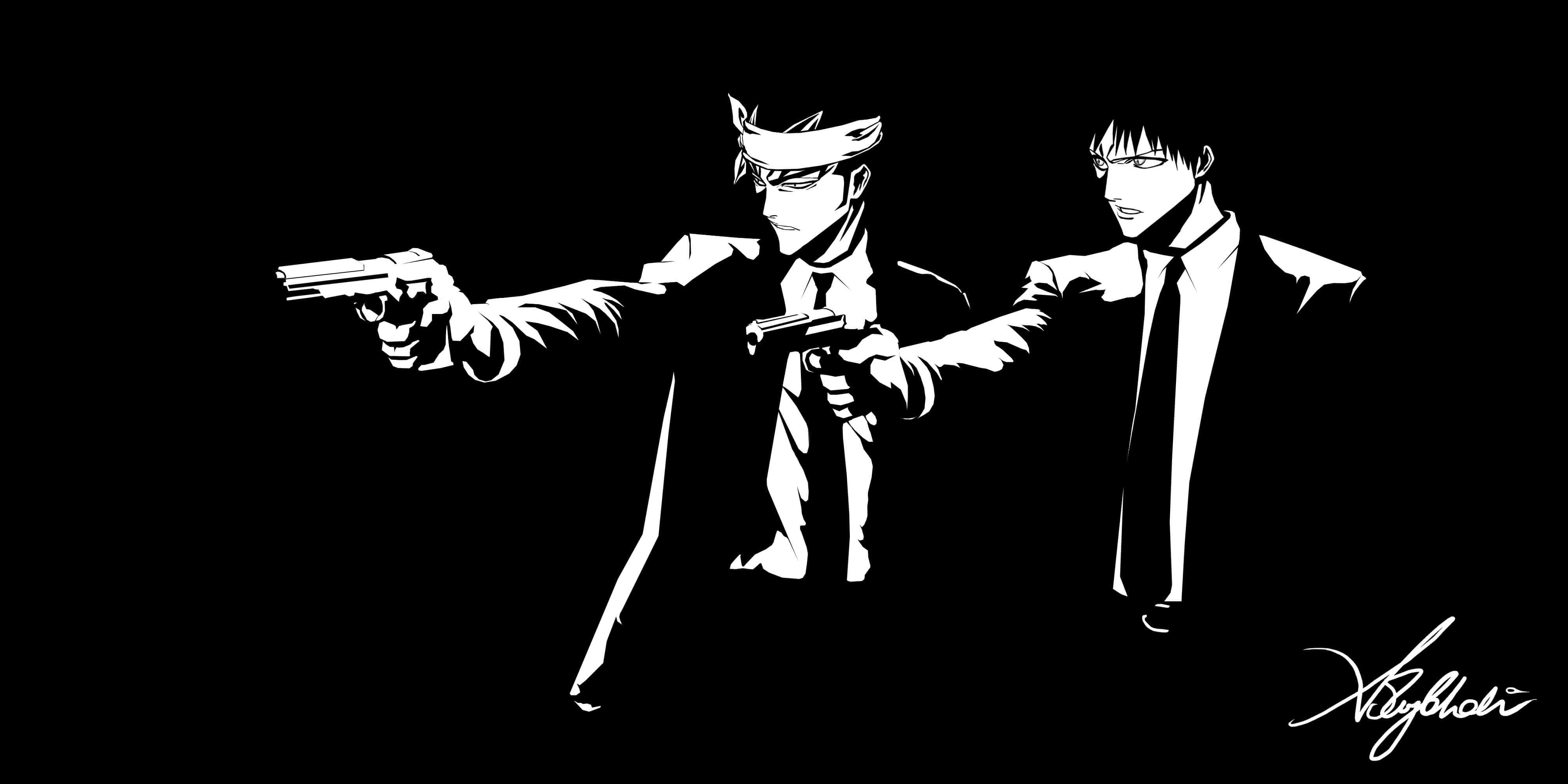 black gangster 4000 x 2000, anime men, suits, 4K Desktop Wallpaper