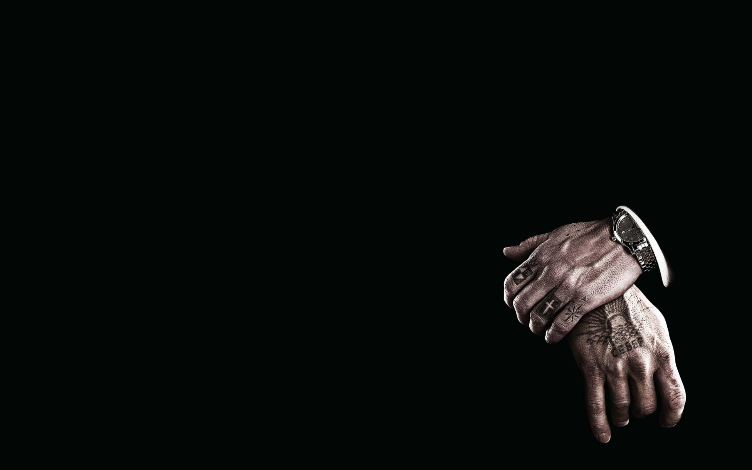 black gangster, tattooed hand, watch, 2K Desktop Wallpaper
