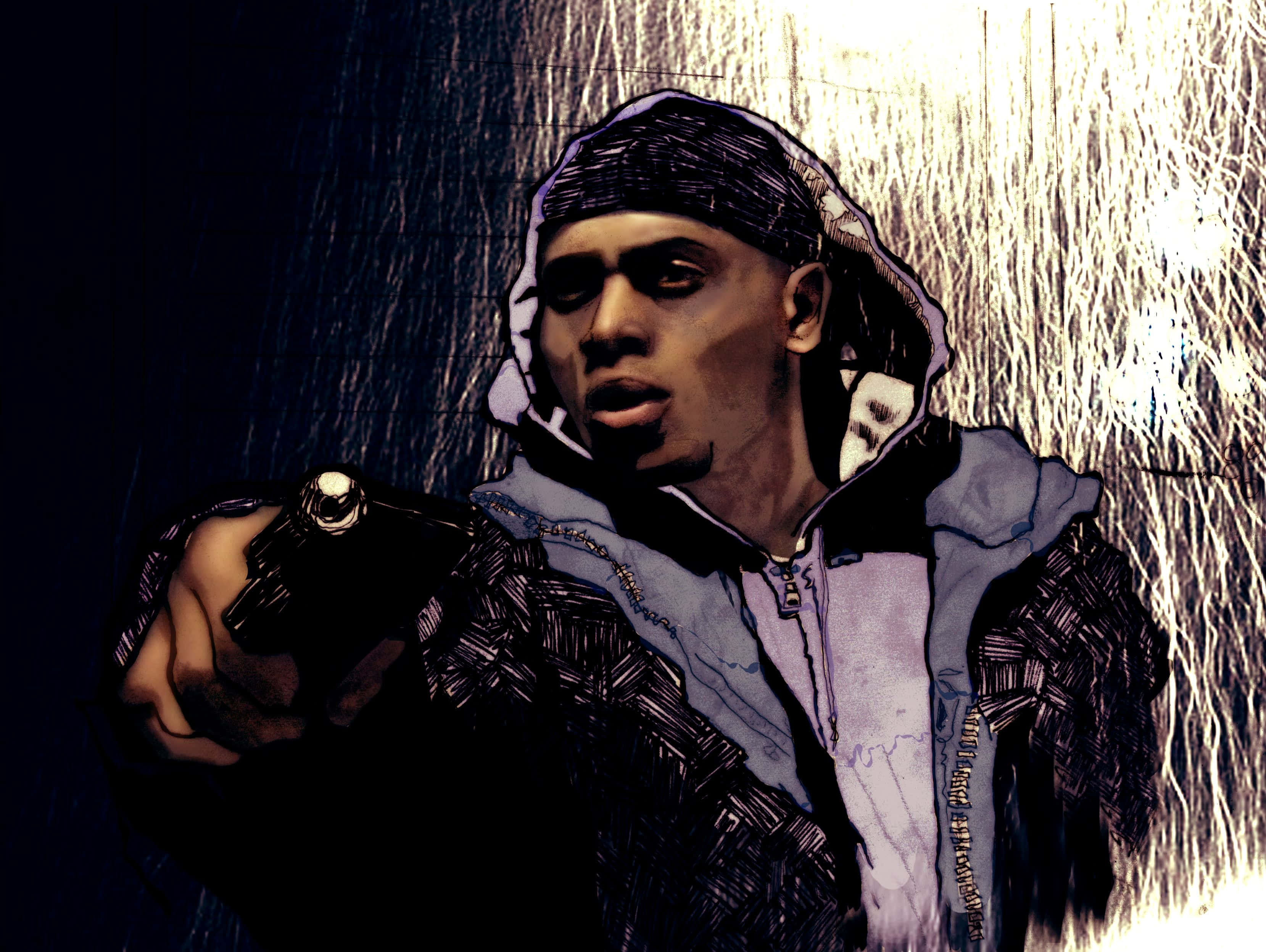 Gangsters With Guns, hoodie, gun, 2K Desktop Wallpaper