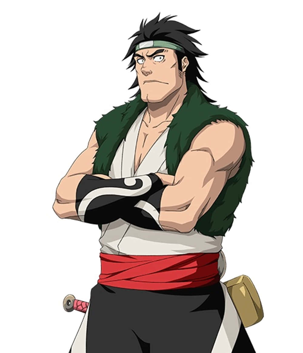 Ganju Shiba, spiky black hair, green fur vest, SD Phone Wallpaper