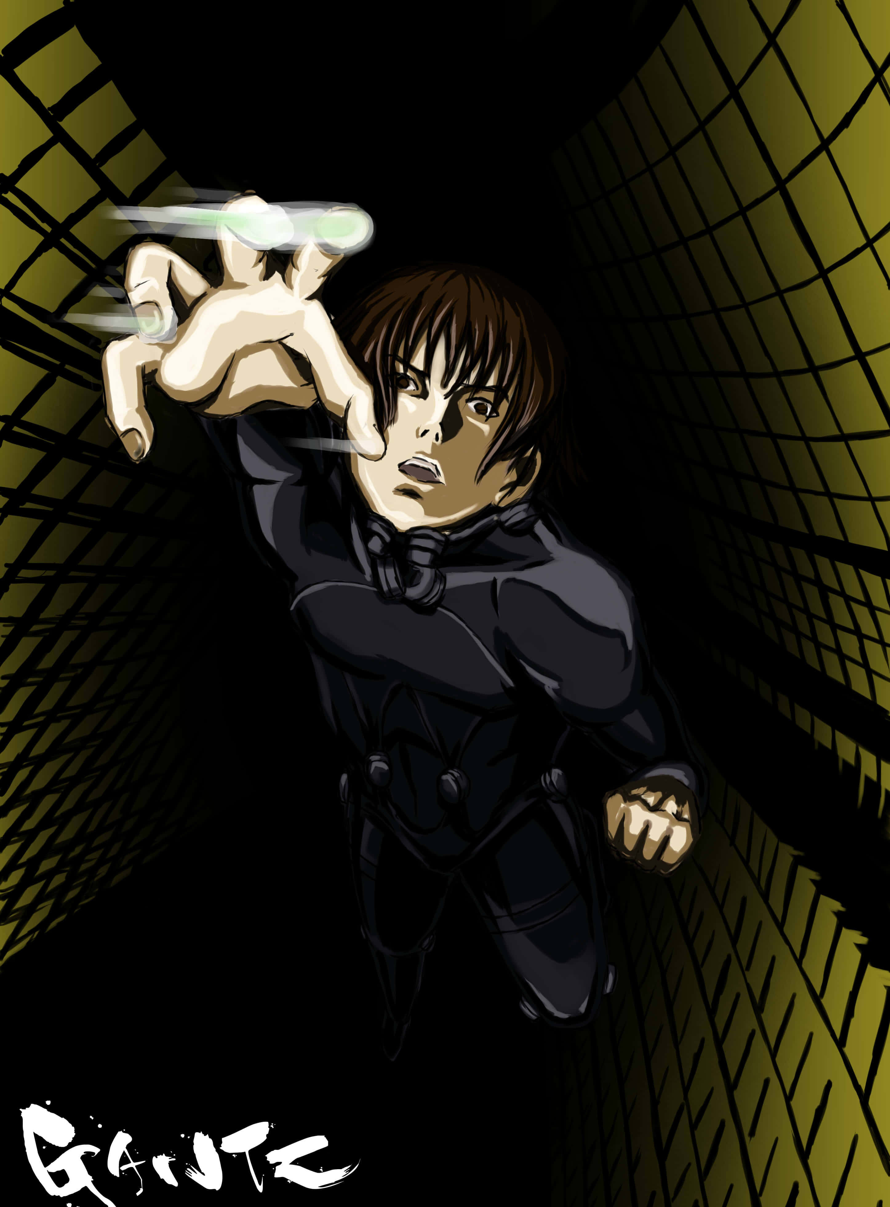 Kei Kurono, Gantz Suit, black suit, 4K Phone Wallpaper