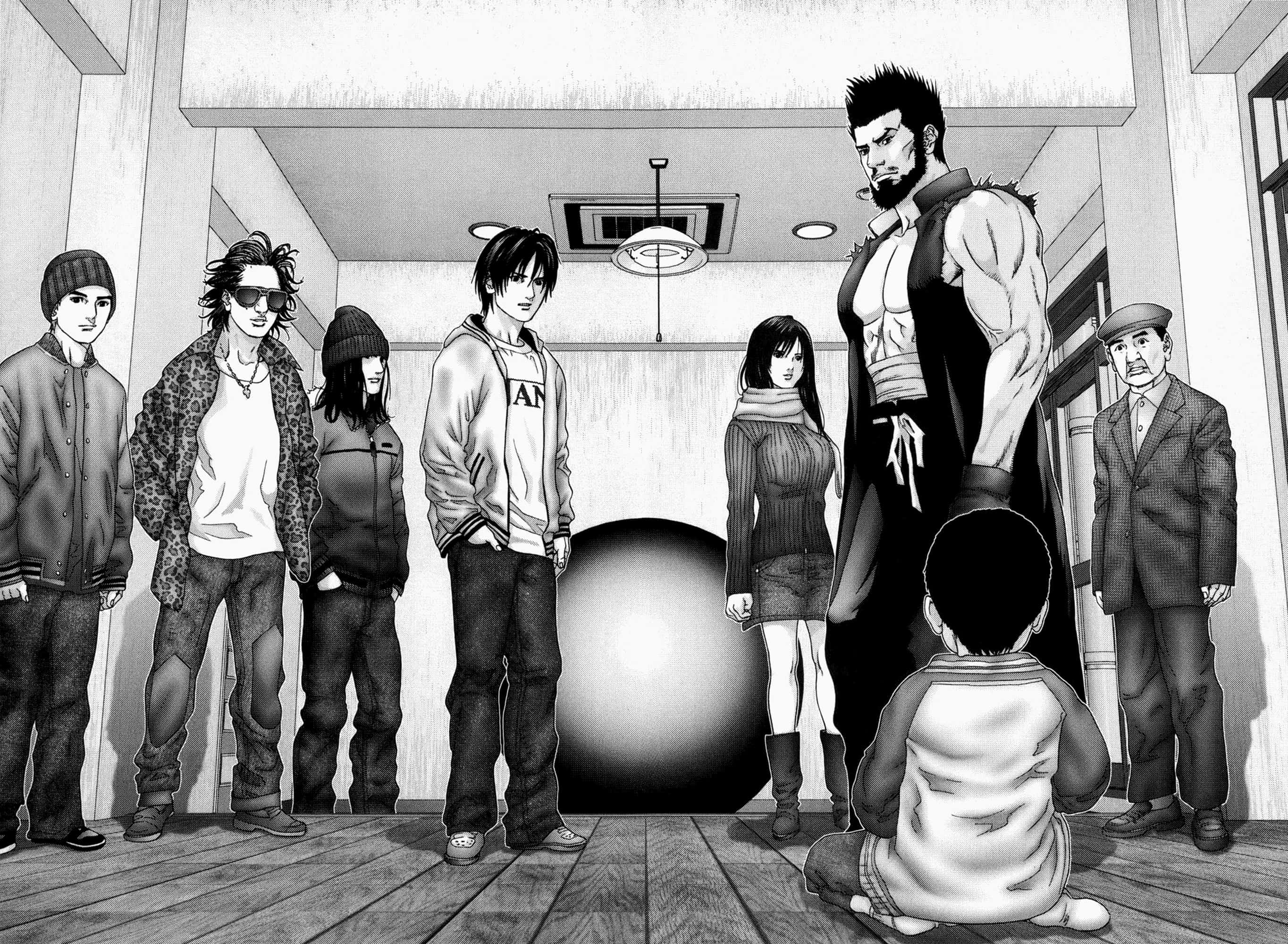 Gantz, Gantz Team, hallway, 2K Desktop Wallpaper