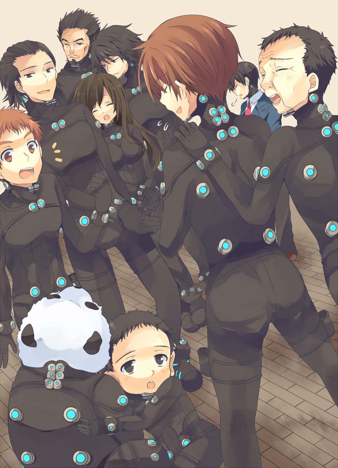 Gantz, Gantz Team, black suits, HD Phone Wallpaper