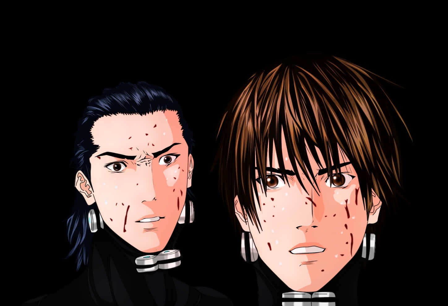 Gantz Kei Kurono, companion, bloodied faces, HD Desktop Wallpaper