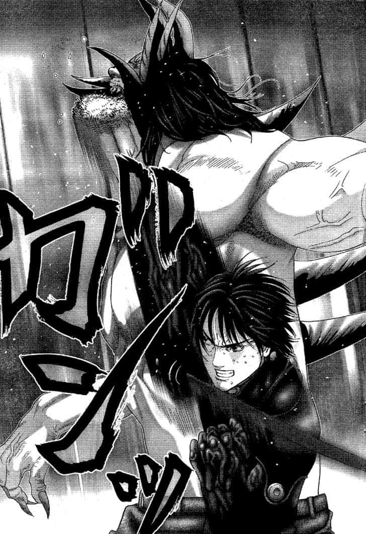 Gantz Kei Kurono, battle suit, black and white manga panel, SD Phone Wallpaper