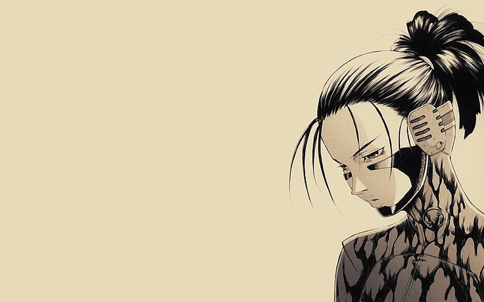 Gantz, minimalist art, anime girl, Full HD Desktop Wallpaper