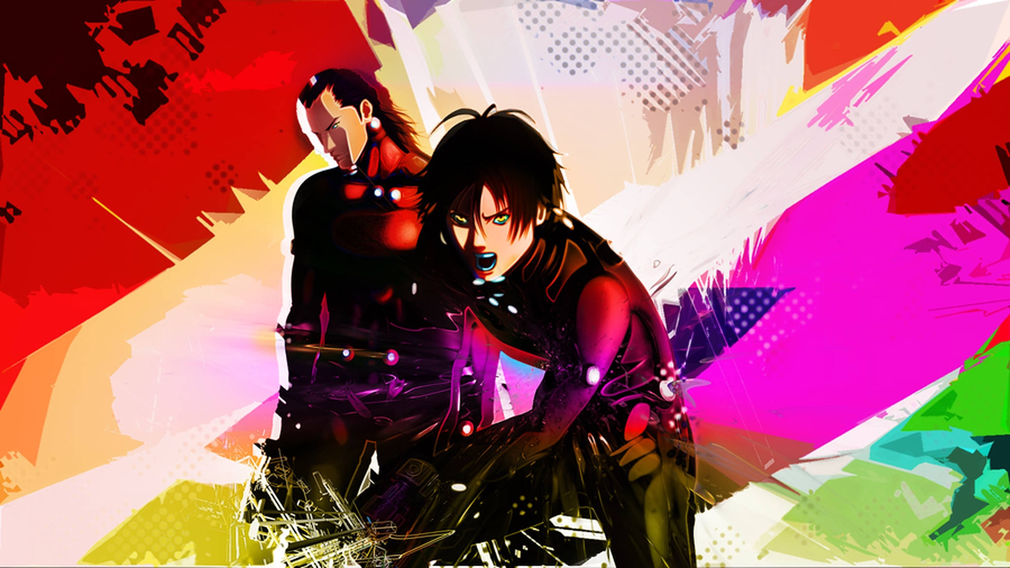 Gantz, anime characters, dark futuristic gear, Full HD Desktop Wallpaper