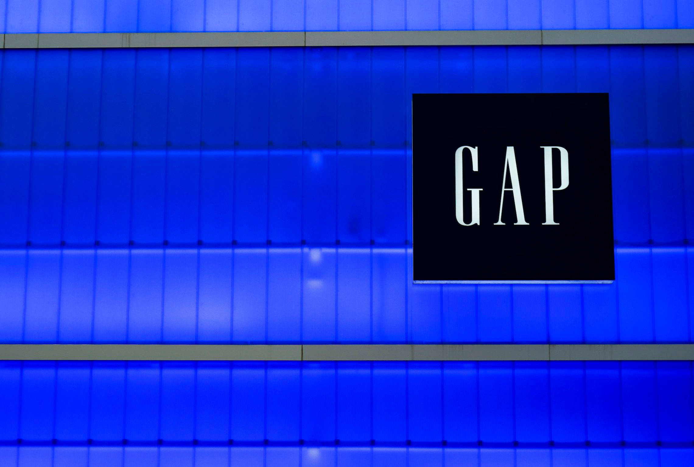 GAP, vivid blue, white glow, Full HD Desktop Wallpaper