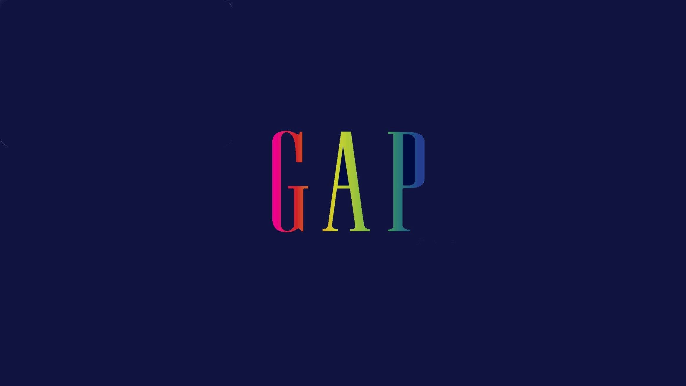 Gap, rainbow gradient, deep navy blue background, Full HD Desktop Wallpaper