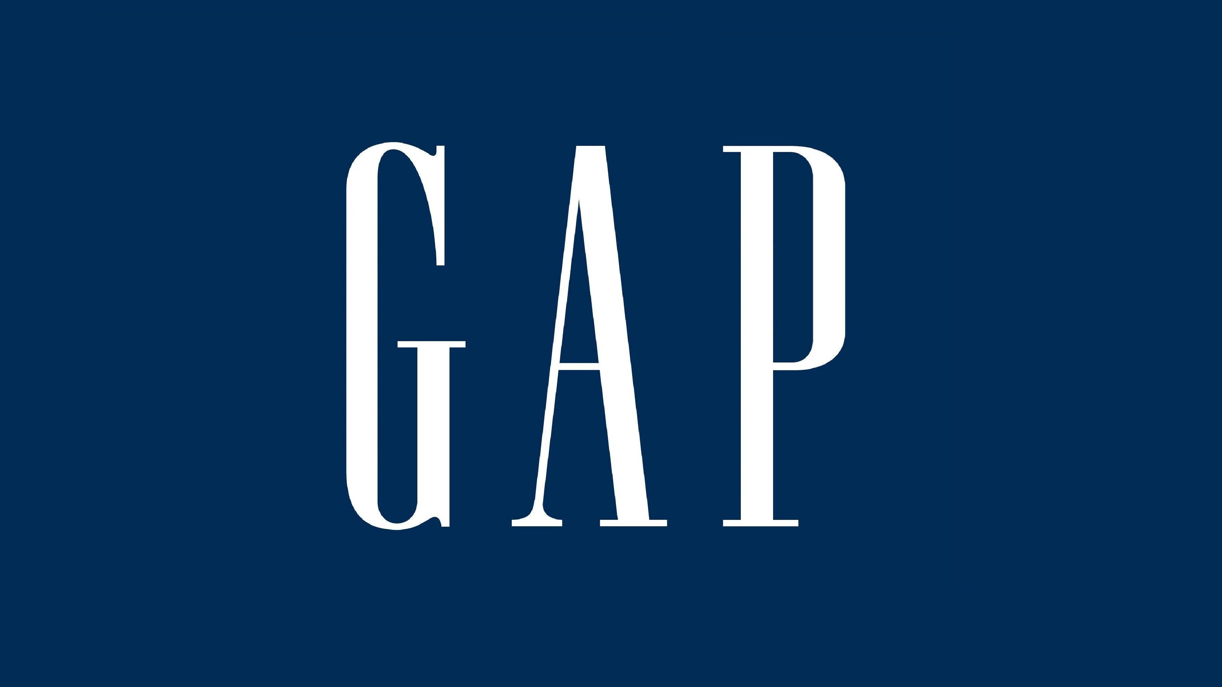 GAP, navy blue, white logo, 4K Desktop Wallpaper