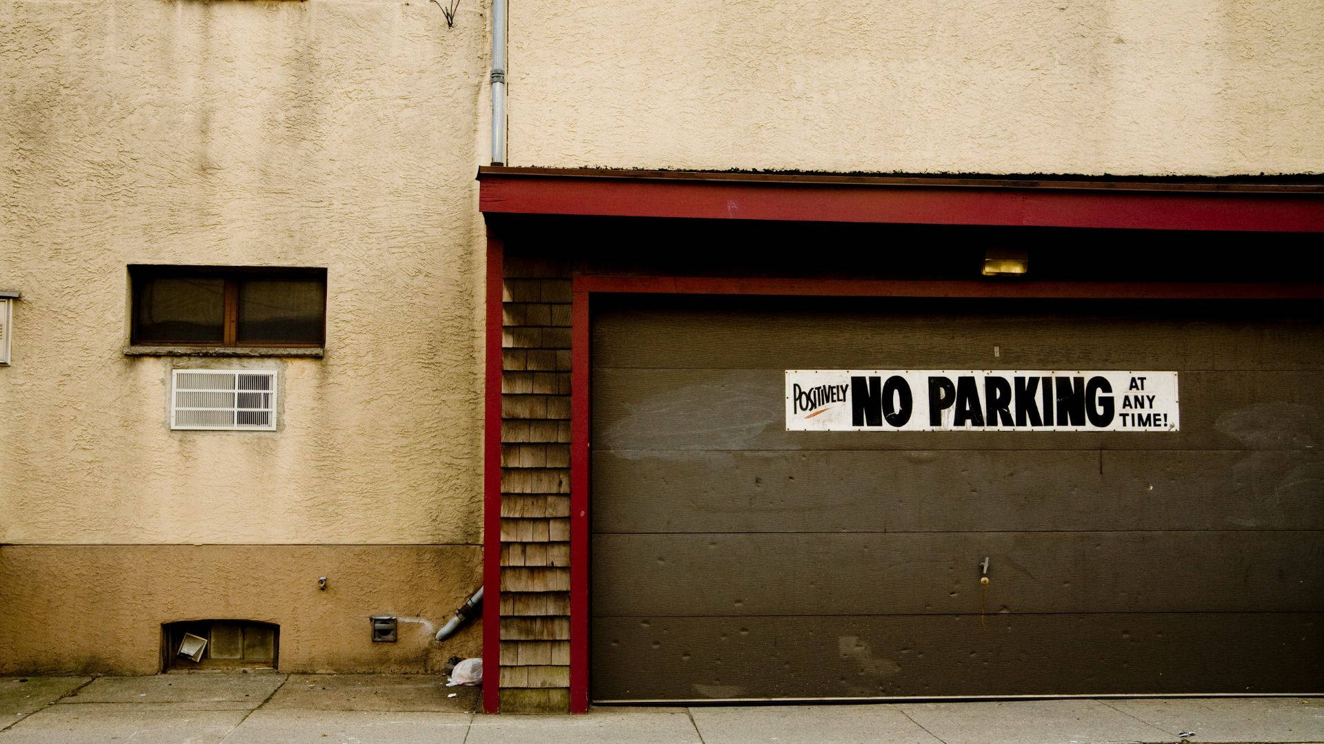 No Parking, old garage, retro aesthetic, Full HD Desktop Wallpaper