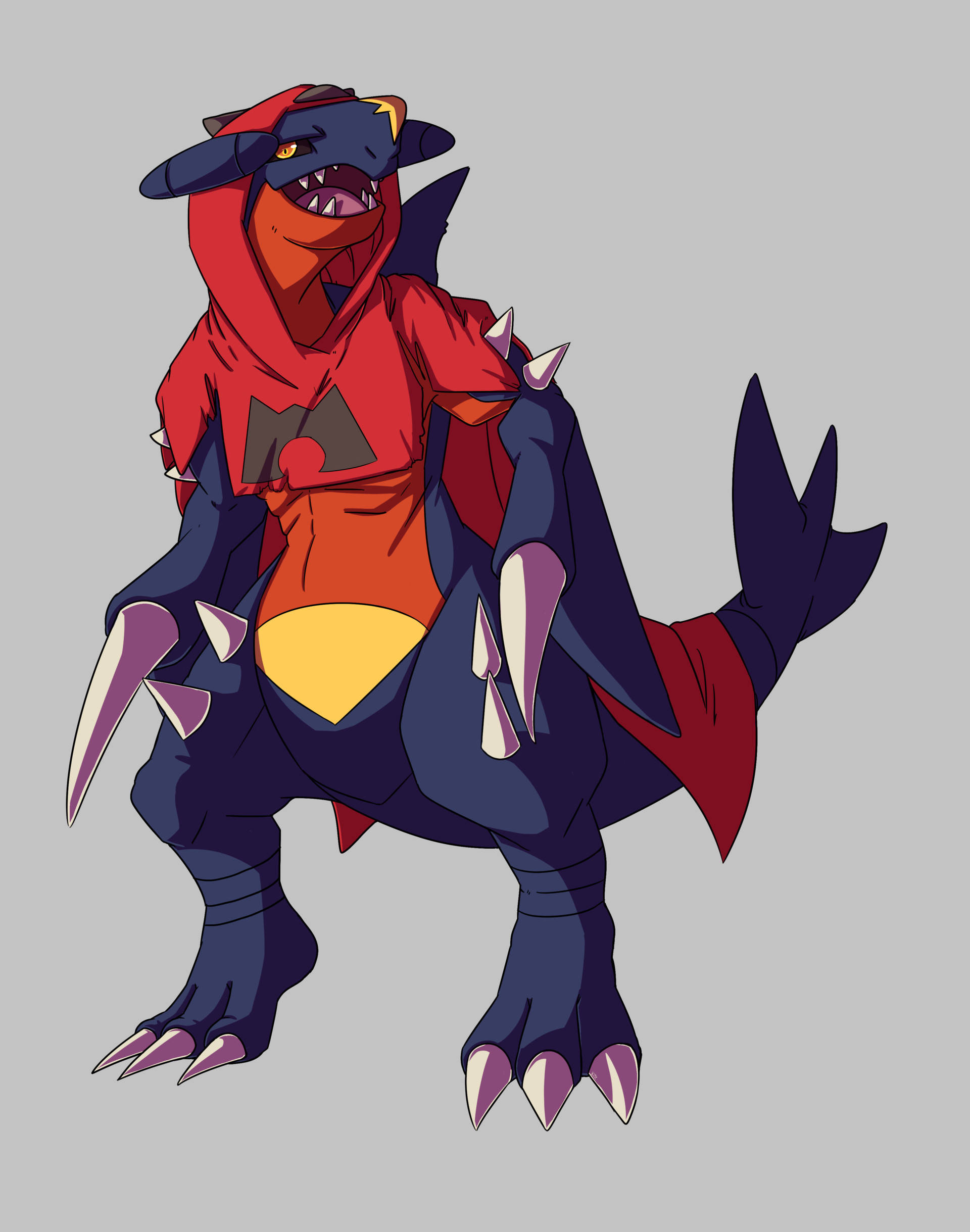Garchomp, hoodie, red hood, Full HD Phone Wallpaper