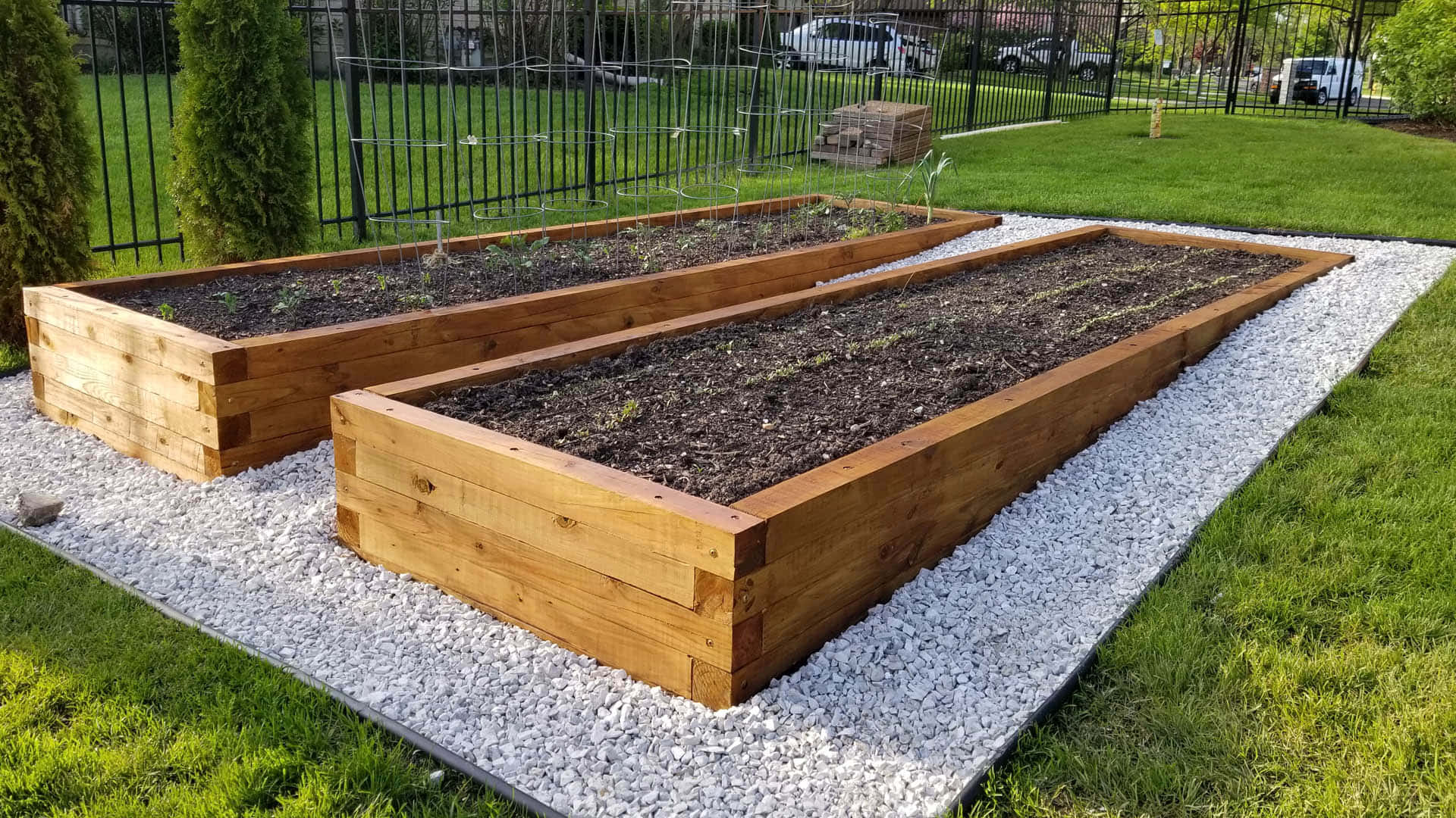 Garden Bed, wooden raised garden beds, soil, Full HD Desktop Wallpaper