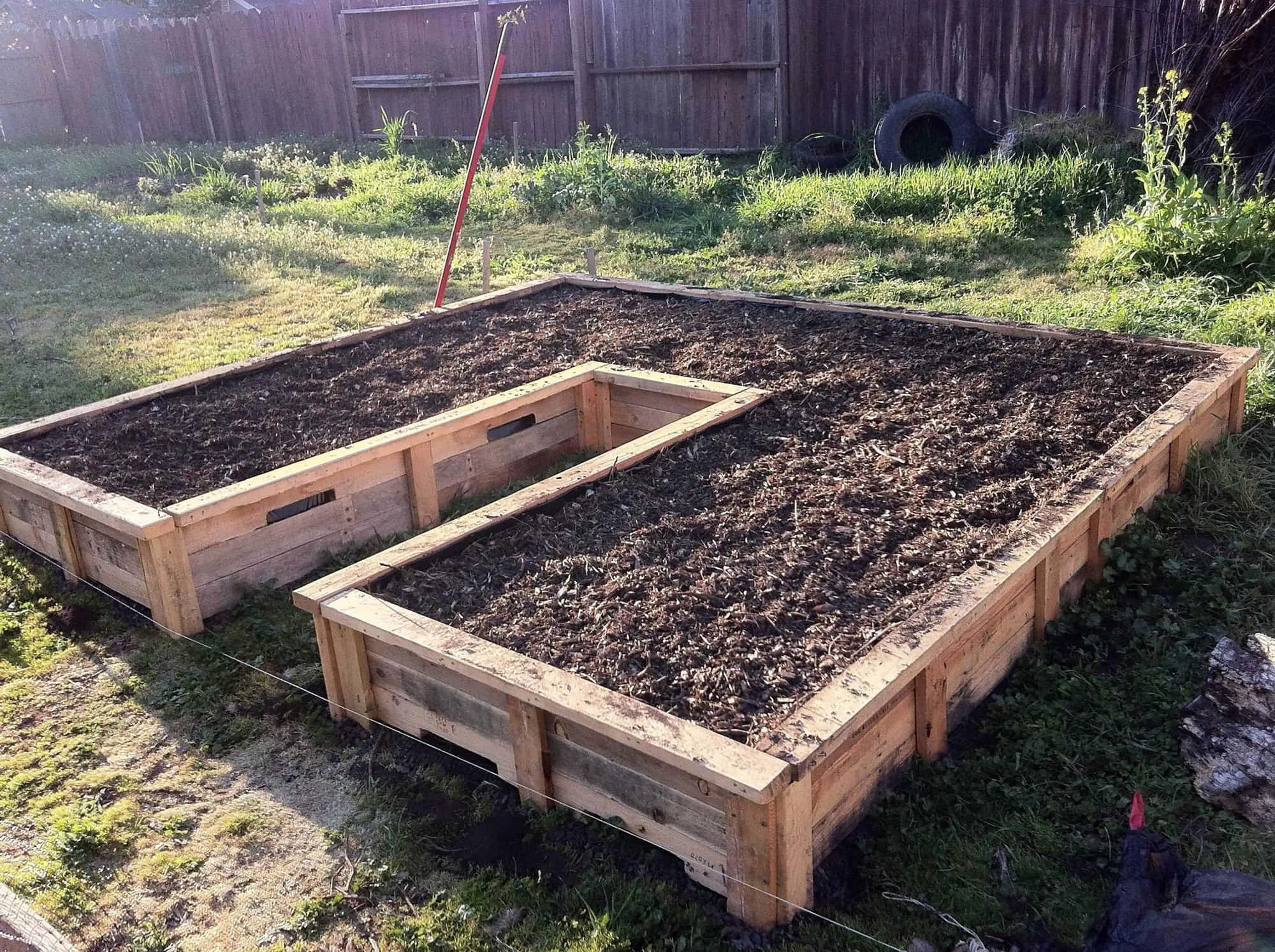 Garden Bed, wooden raised garden beds, dark soil, Full HD Desktop Wallpaper