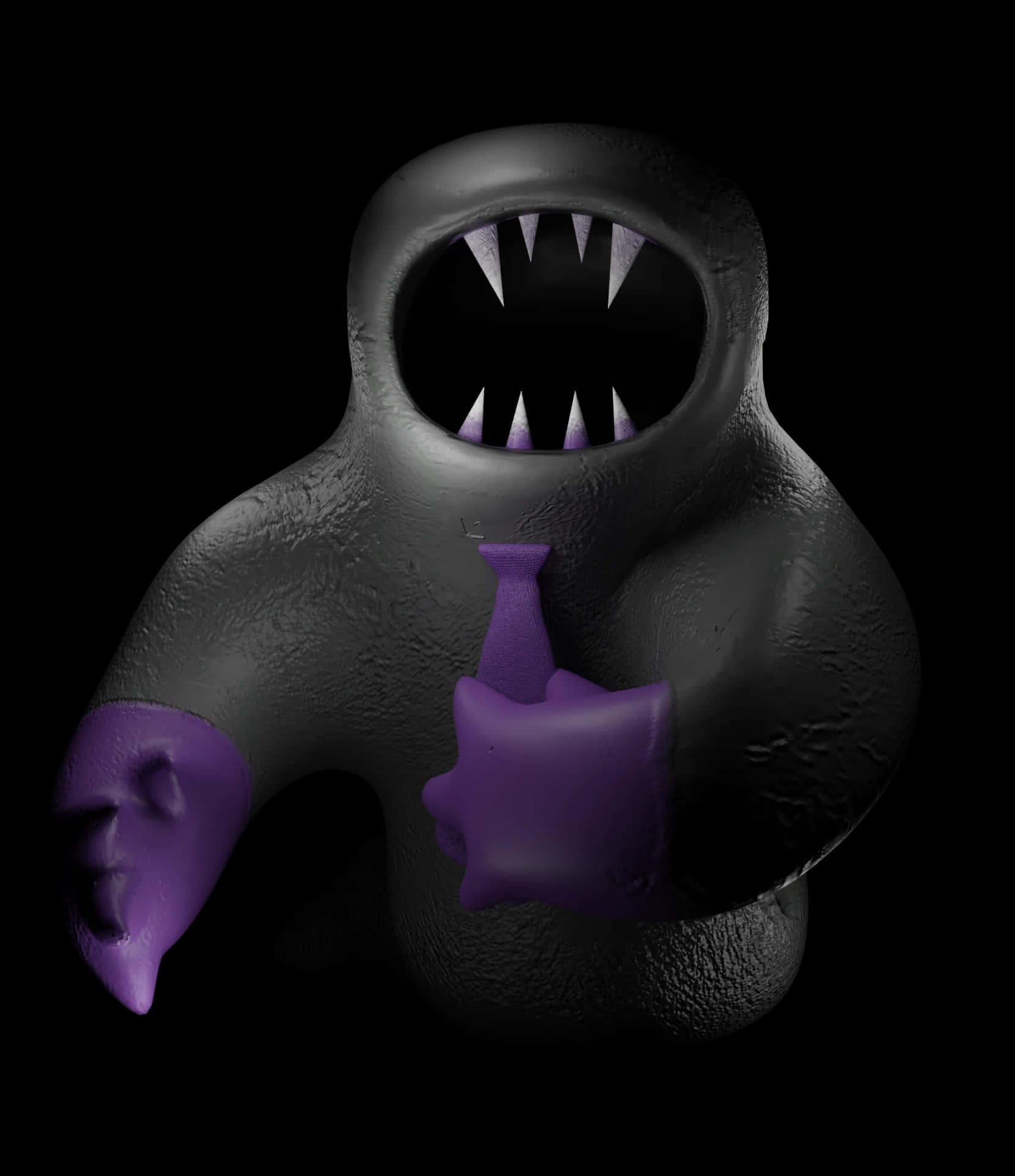 Garden Of Banban, dark gray textured monster, sharp teeth, Full HD Phone Wallpaper