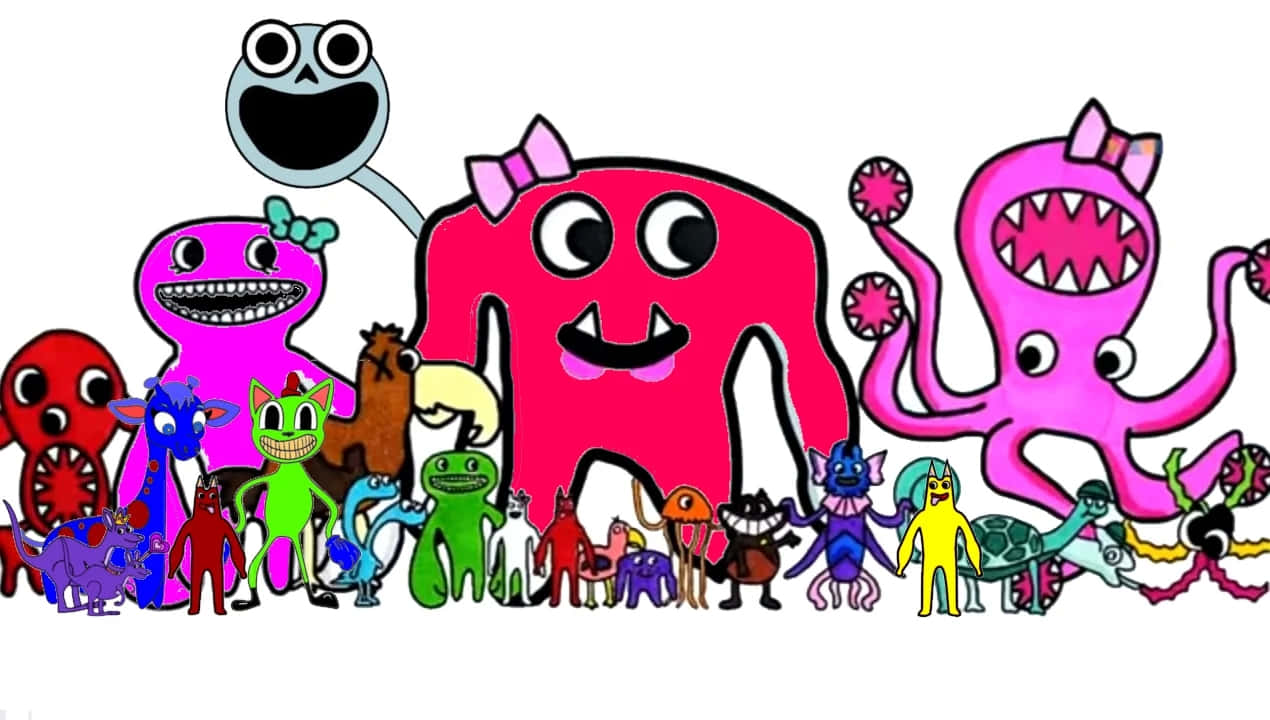 Garden Of Banban, character assembly, cartoon lineup, SD Desktop Wallpaper