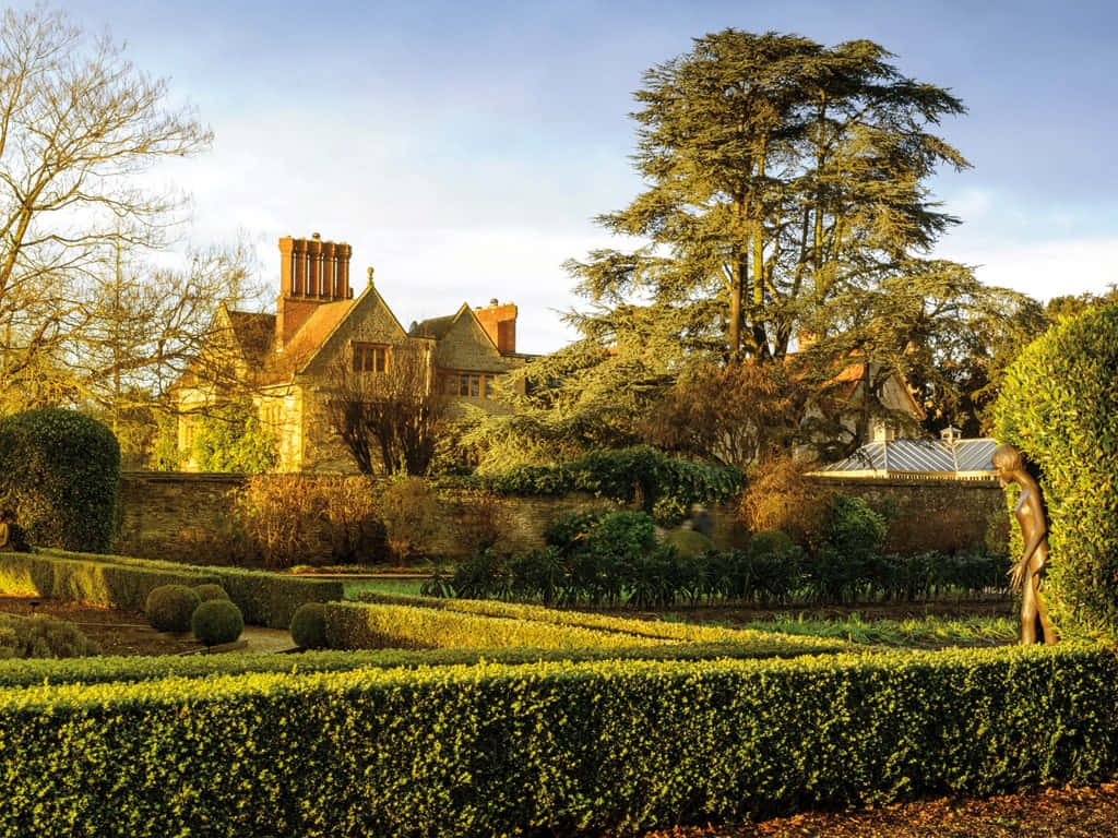 historic oxfordshire manor, stone manor house, golden sunset light, SD Desktop Wallpaper