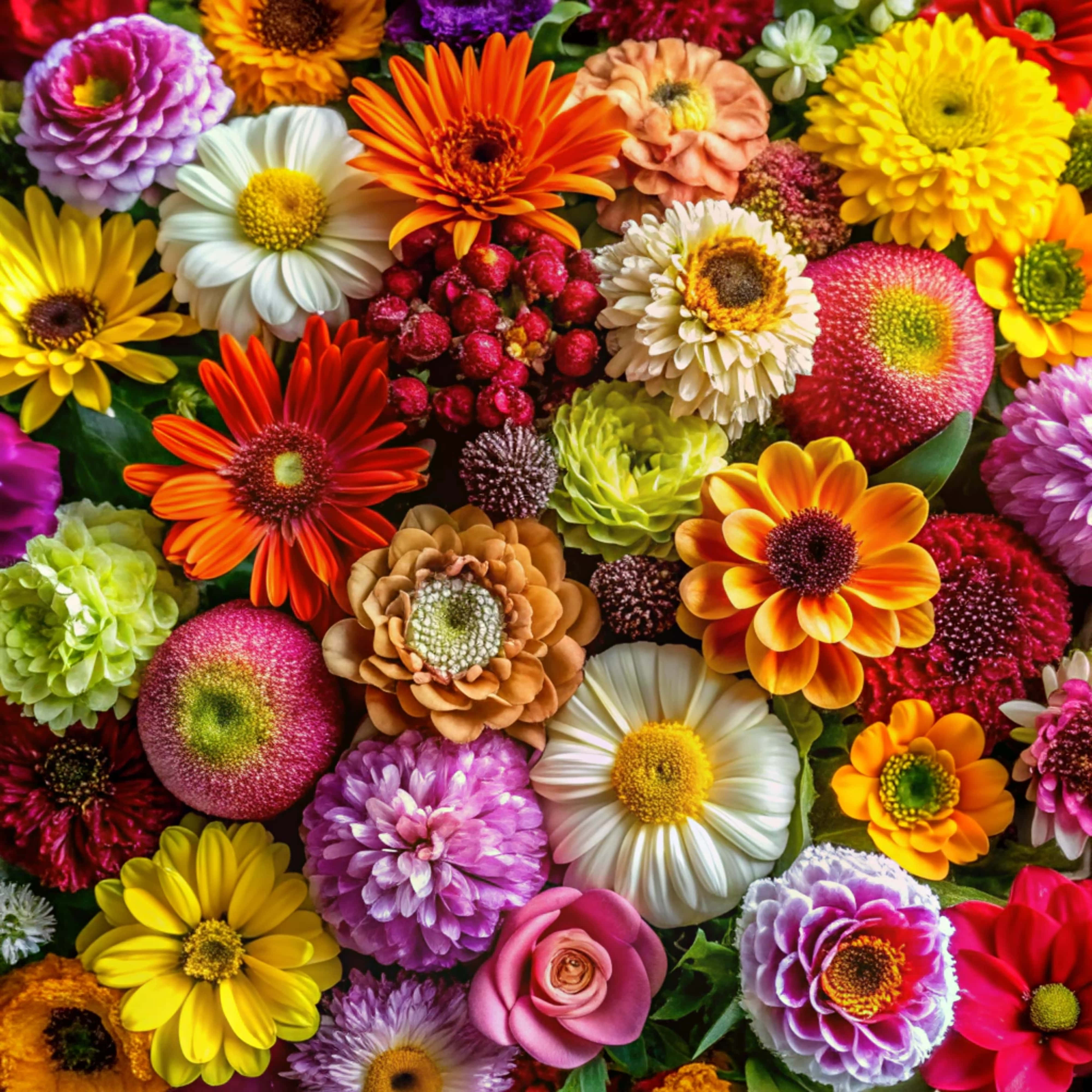 daisies, gerberas, roses, 4K Desktop Wallpaper