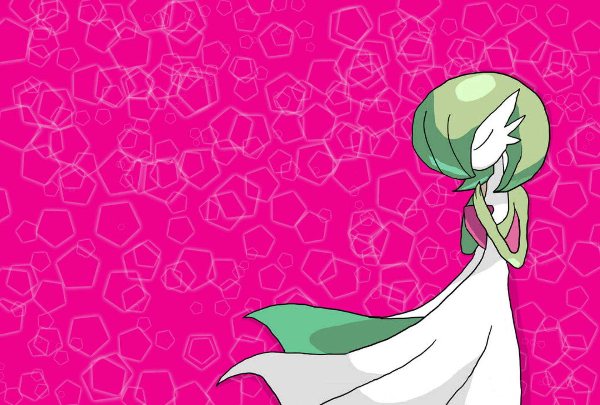 Gardevoir, pink aura, vibrant pink background, Full HD Desktop Wallpaper