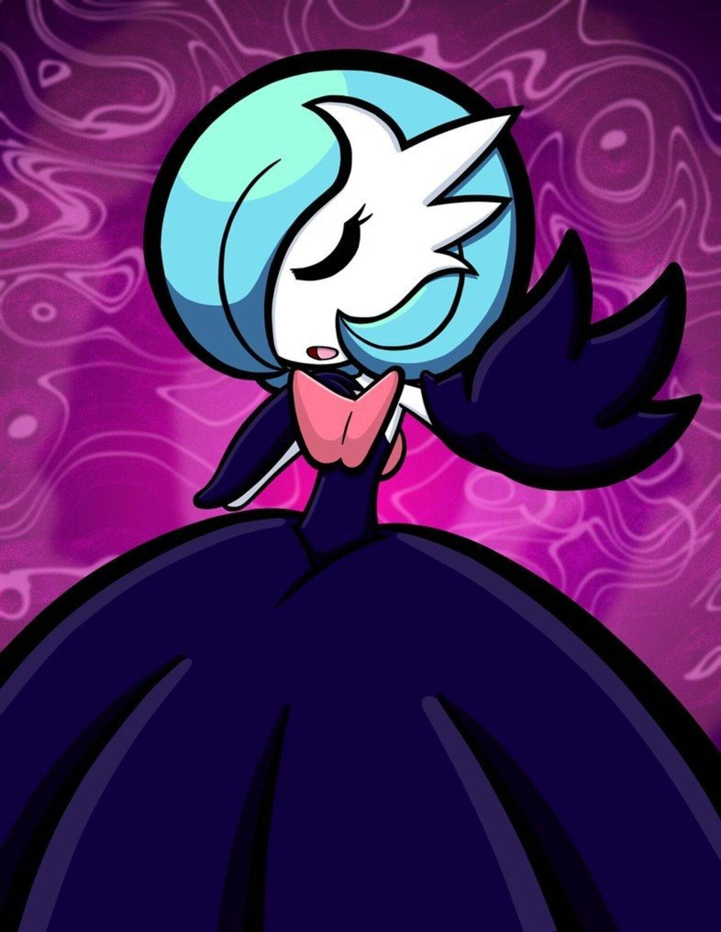 Vibrant Blue Gardevoir, anime character, blue hair, Full HD Phone Wallpaper