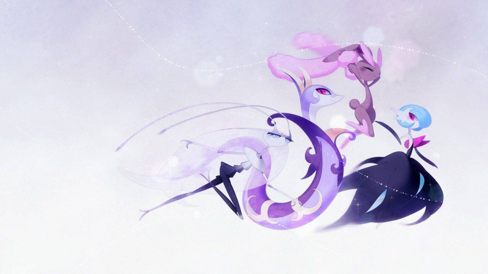 Gardevoir, shiny, anime-style, Full HD Desktop Wallpaper