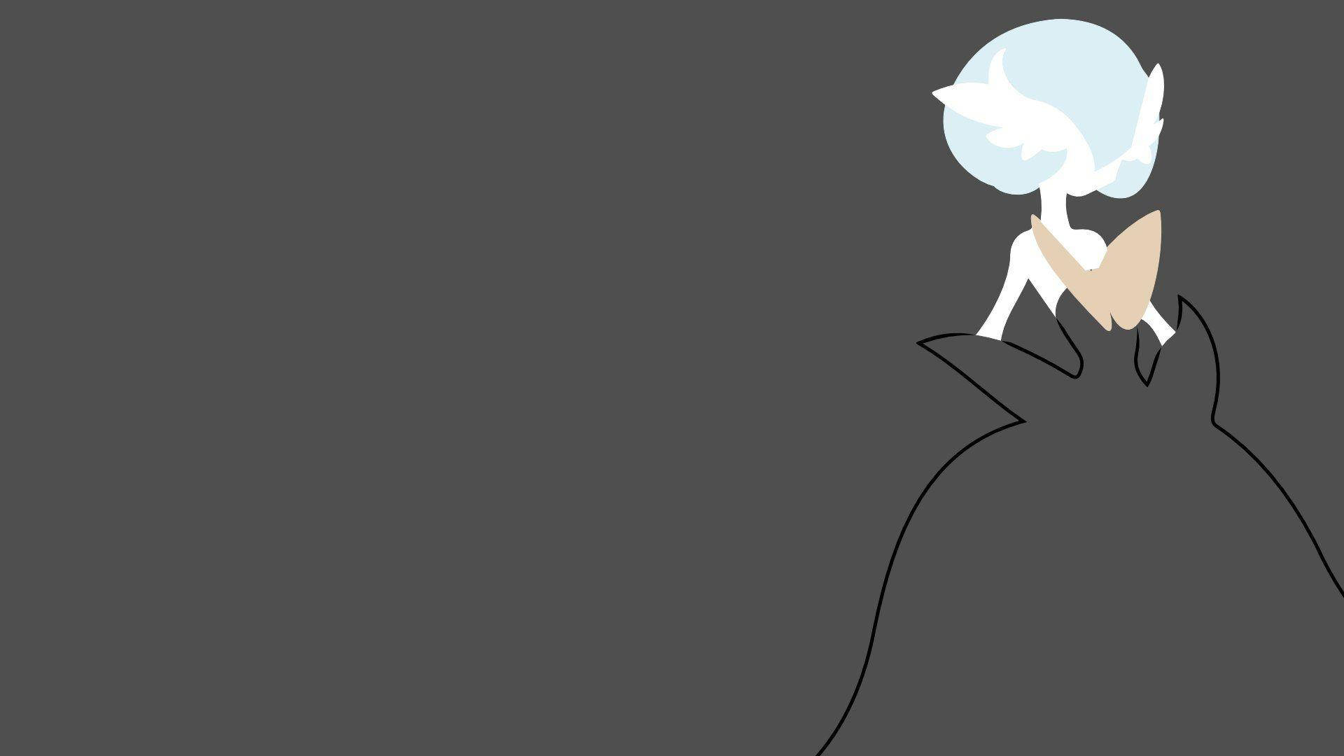 Gardevoir, black minimalist, minimalist line-art silhouette, Full HD Desktop Wallpaper
