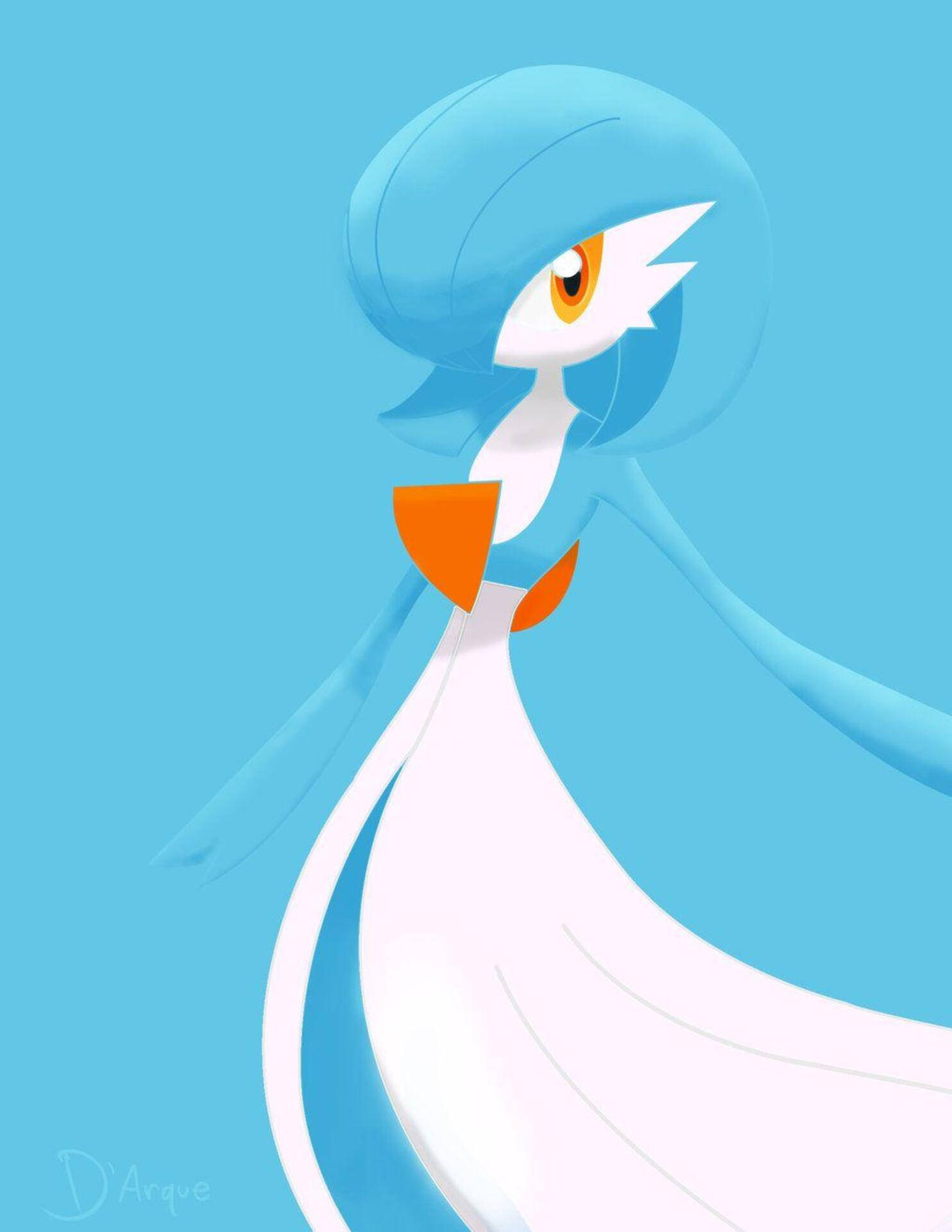 Gardevoir, blue, white, Full HD Phone Wallpaper